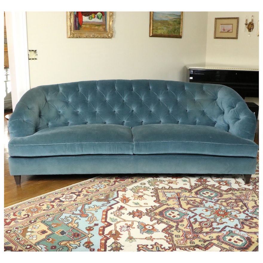 Cambridge Collection Upholstered Button-Tufted Sofa