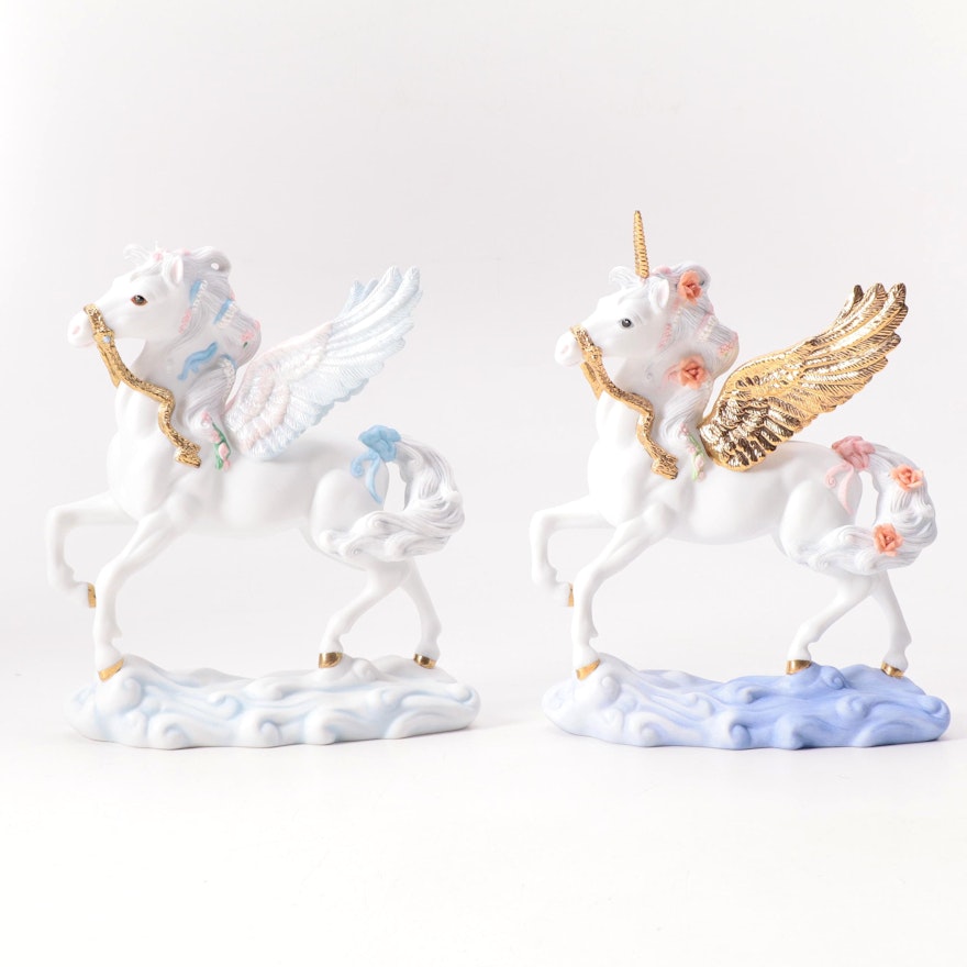 Princeton Gallery "The Wings of Magic" Figurine and Other Porcelain Unicorn