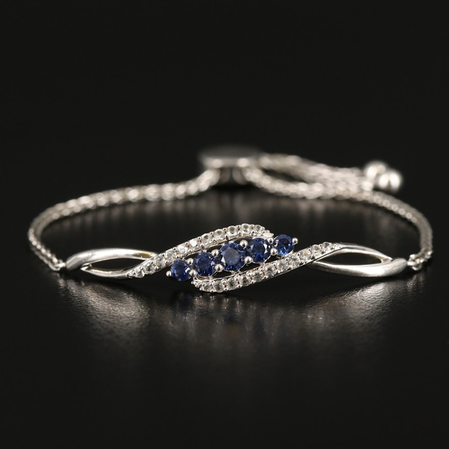 Sterling Sapphire Bolo Bracelet