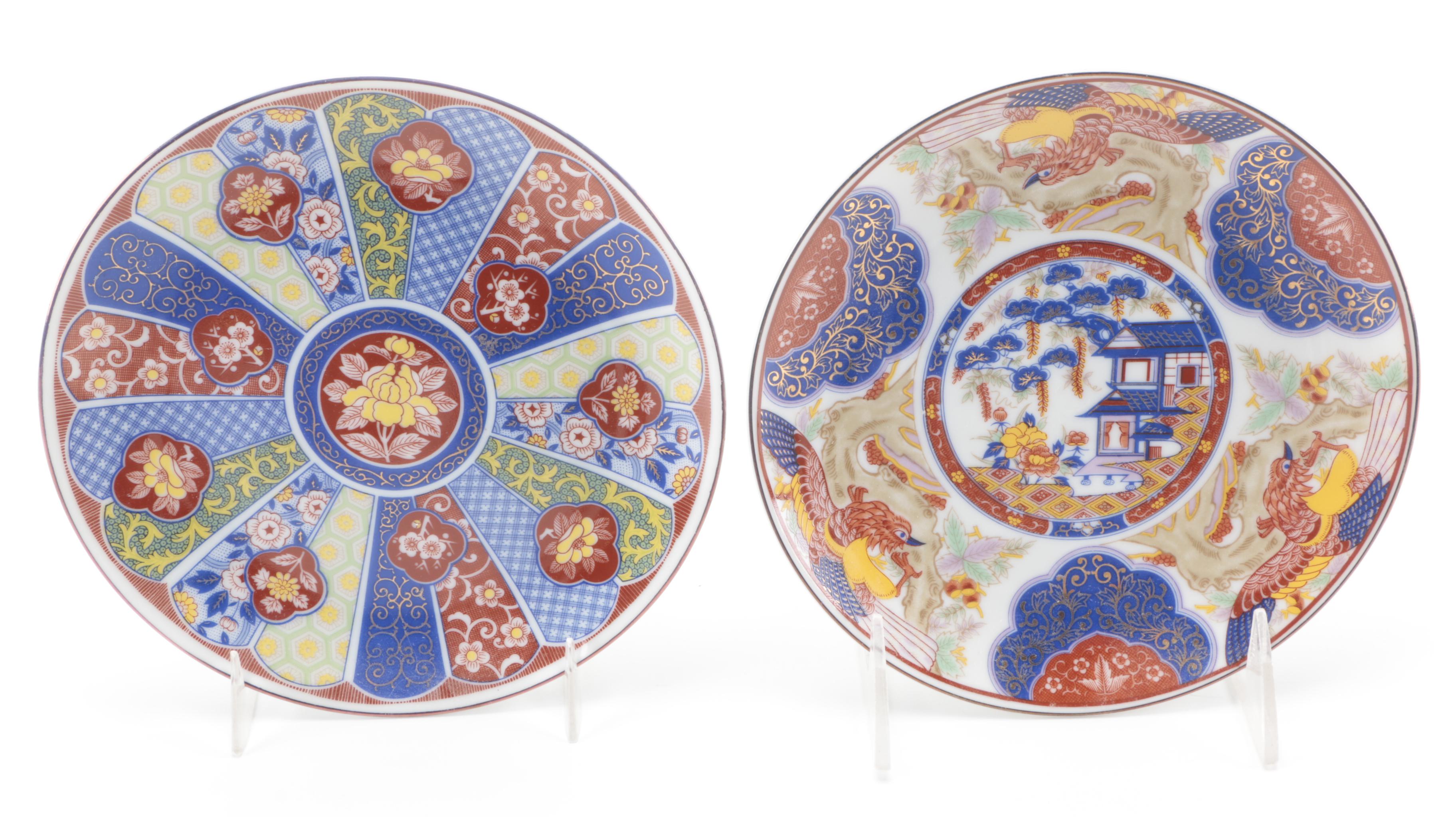 Japanese Miyako Imari Ware Plates and Other Demitasse Set