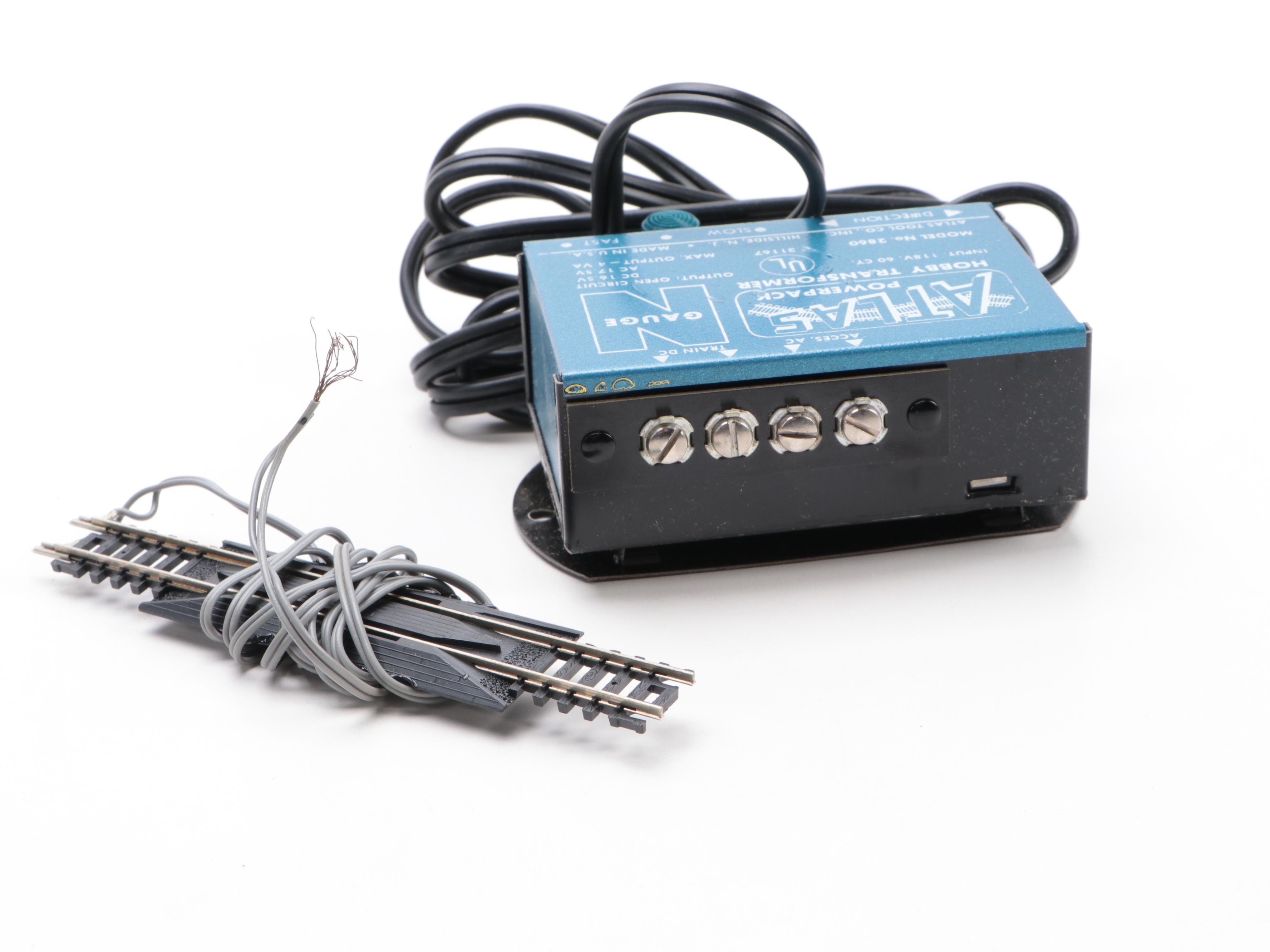 Atlas N Gauge Electric Train with Transformer, Freight Cars, Locomotive, Track