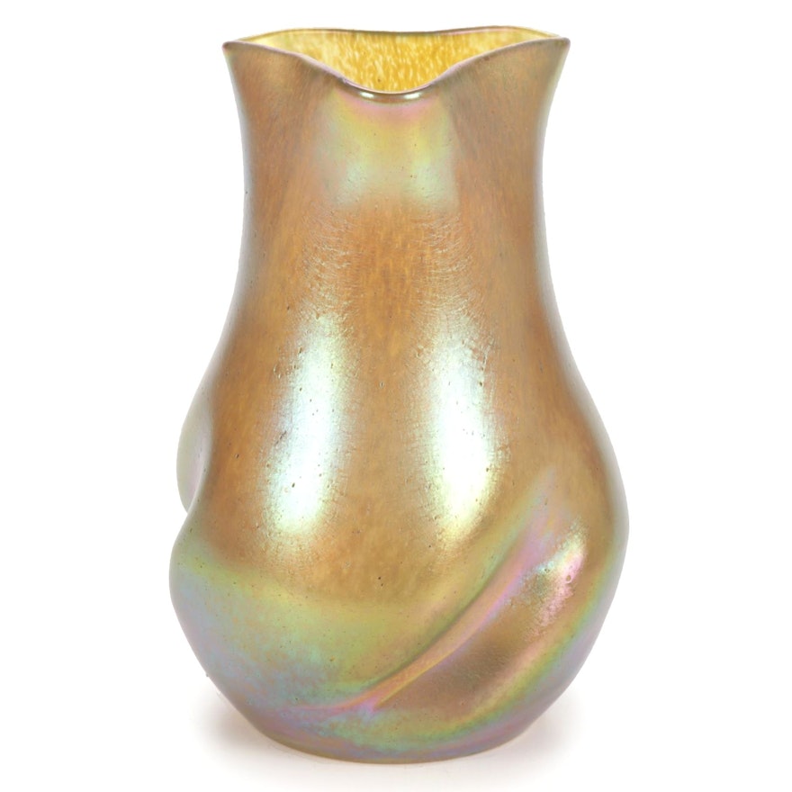 Loetz Iridescent "Papillion" Glass Vase, Late 19th to Early 20th Century