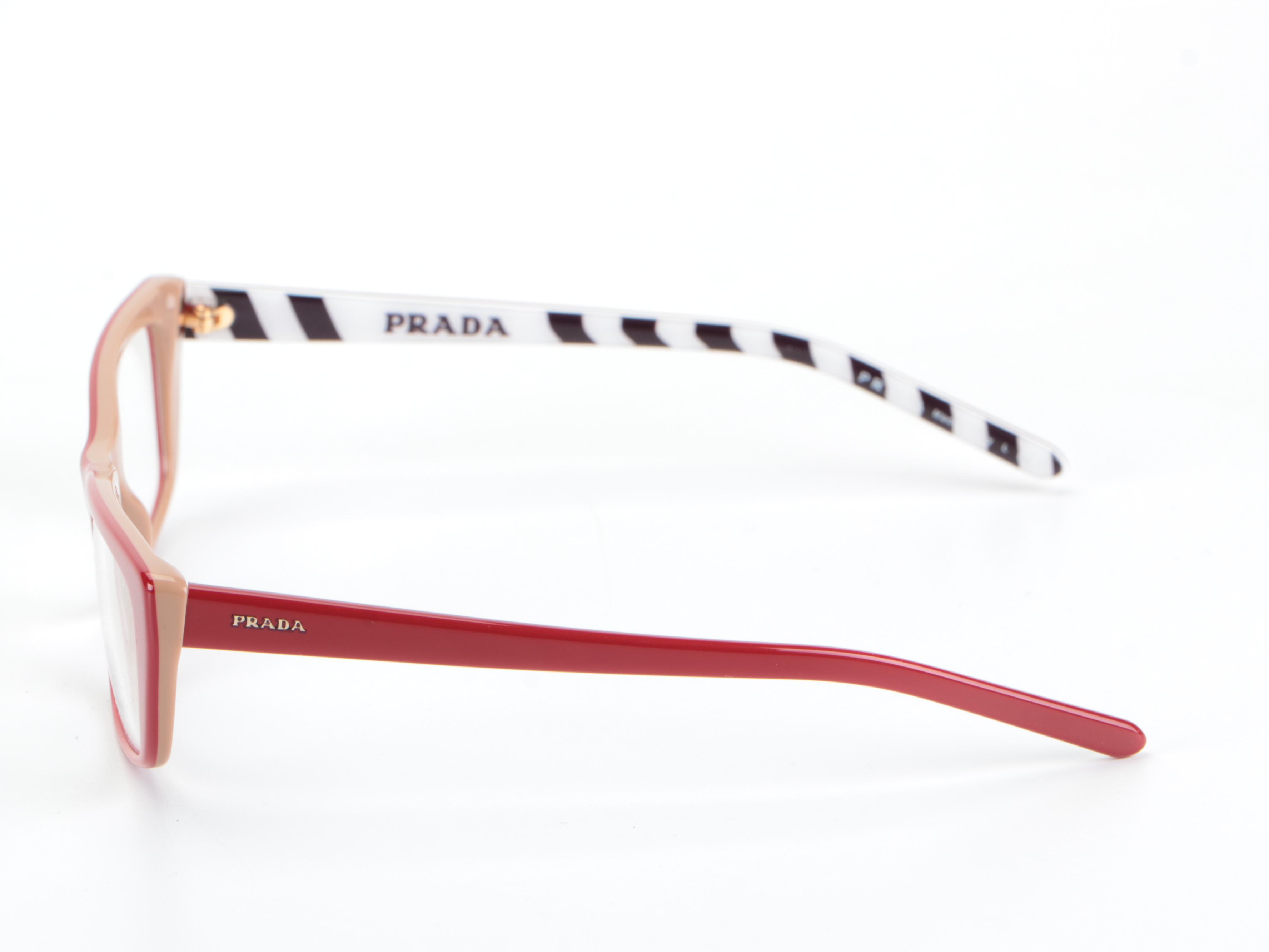 Prada VPR 10X Red Eyeglasses with Case and Box