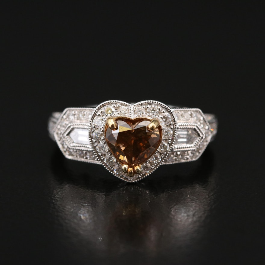 18K 1.80 CTW Diamond Heart Ring