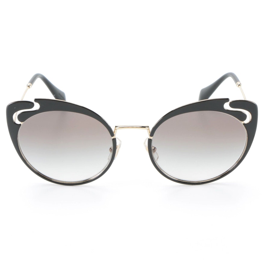 Miu Miu SMU 57T Modified Cat Eye Sunglasses with Case and Soft Slip Case