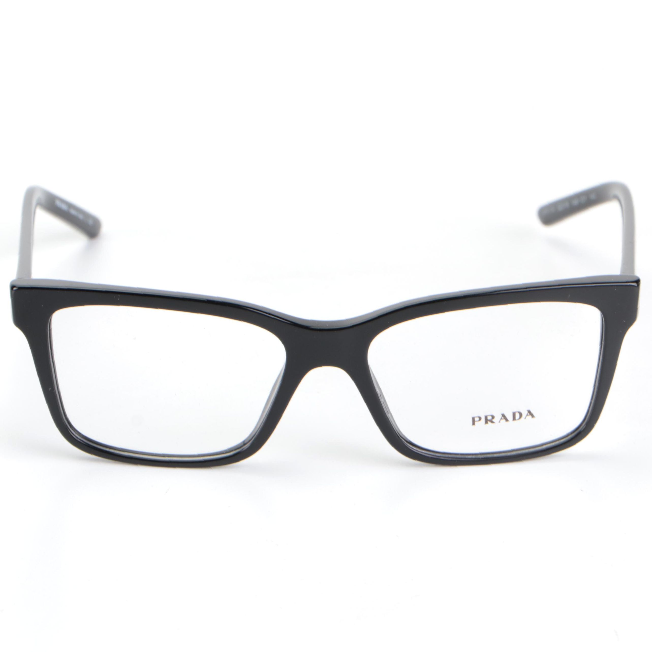 Prada VPR 17V Rectangular Eyeglasses in Black with Case and Box