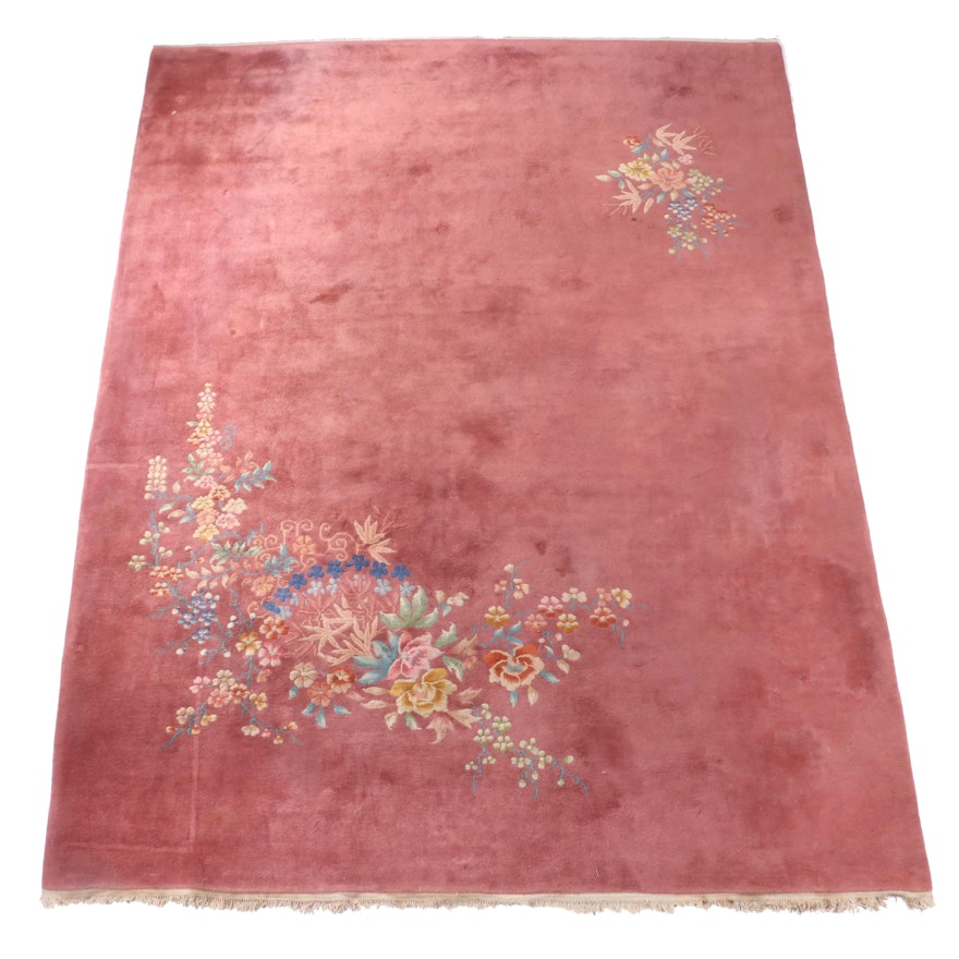 9' x 11'9 Hand-Knotted Chinese Nichols Style Room Sized Rug