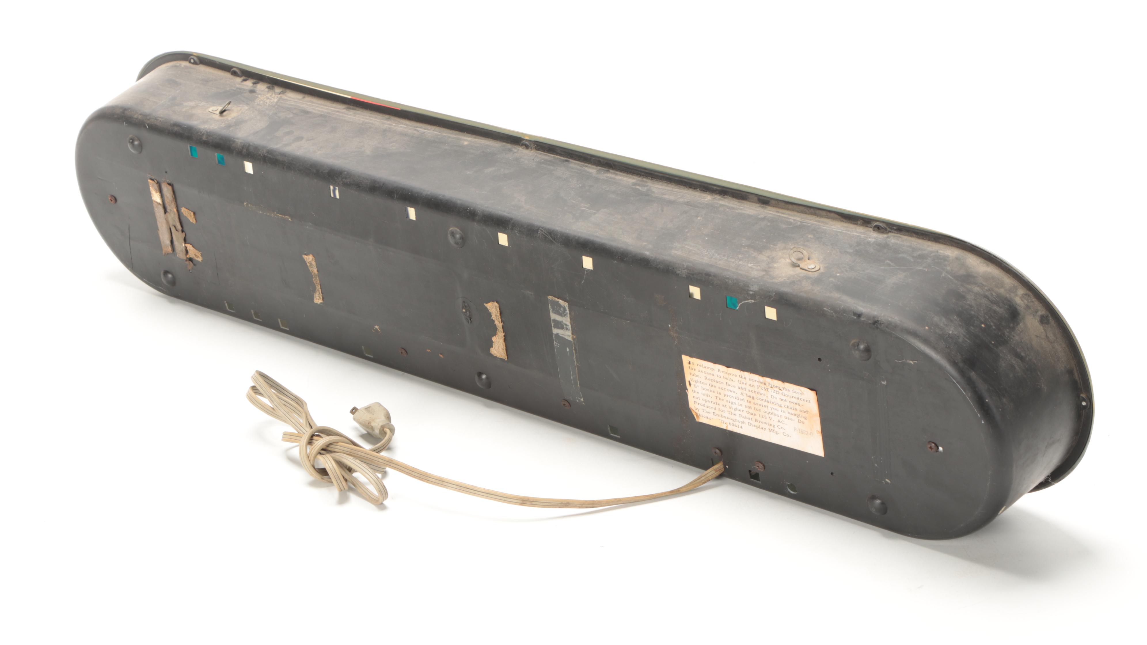 "Pabst Blue Ribbon" Lighted Hanging Sign