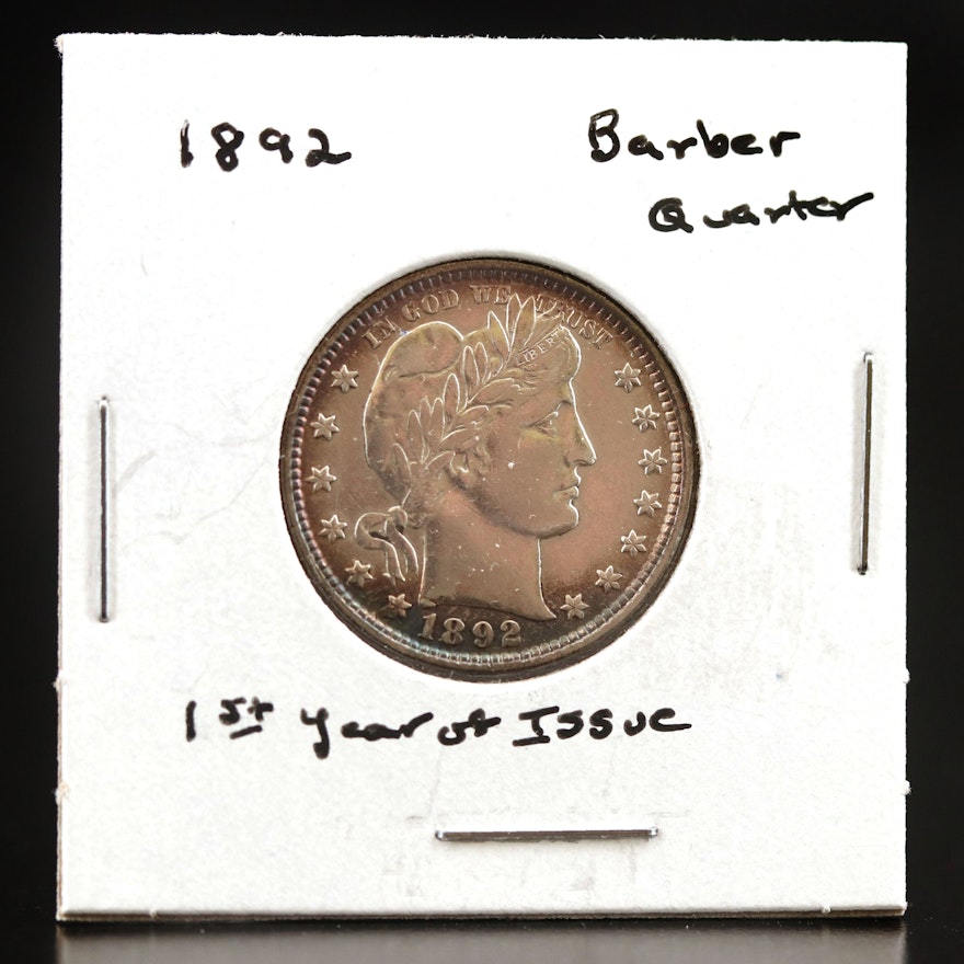 1892 Silver Barber Quarter