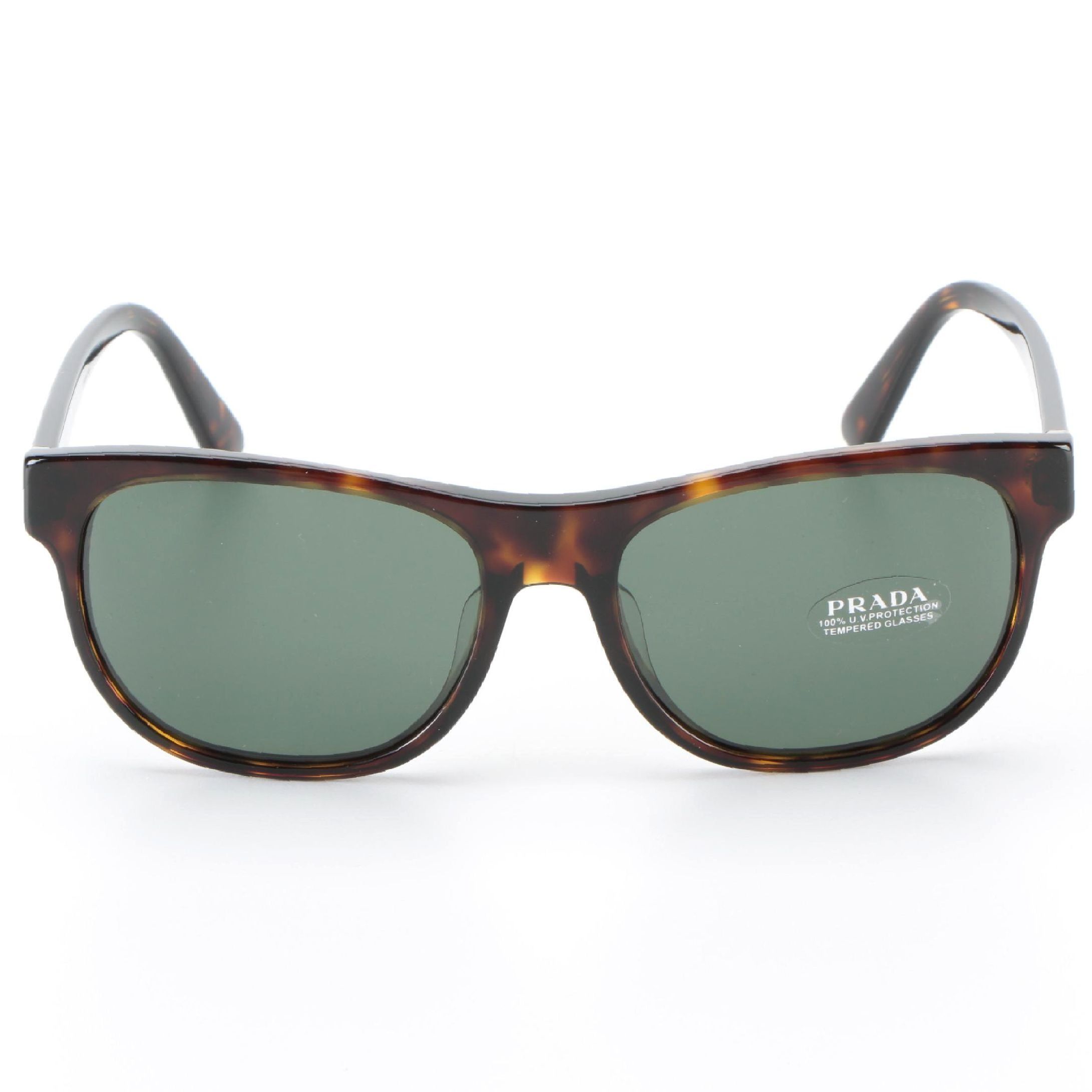Prada SPR 04X Dark Havana Horn-Rimmed Sunglasses with Case