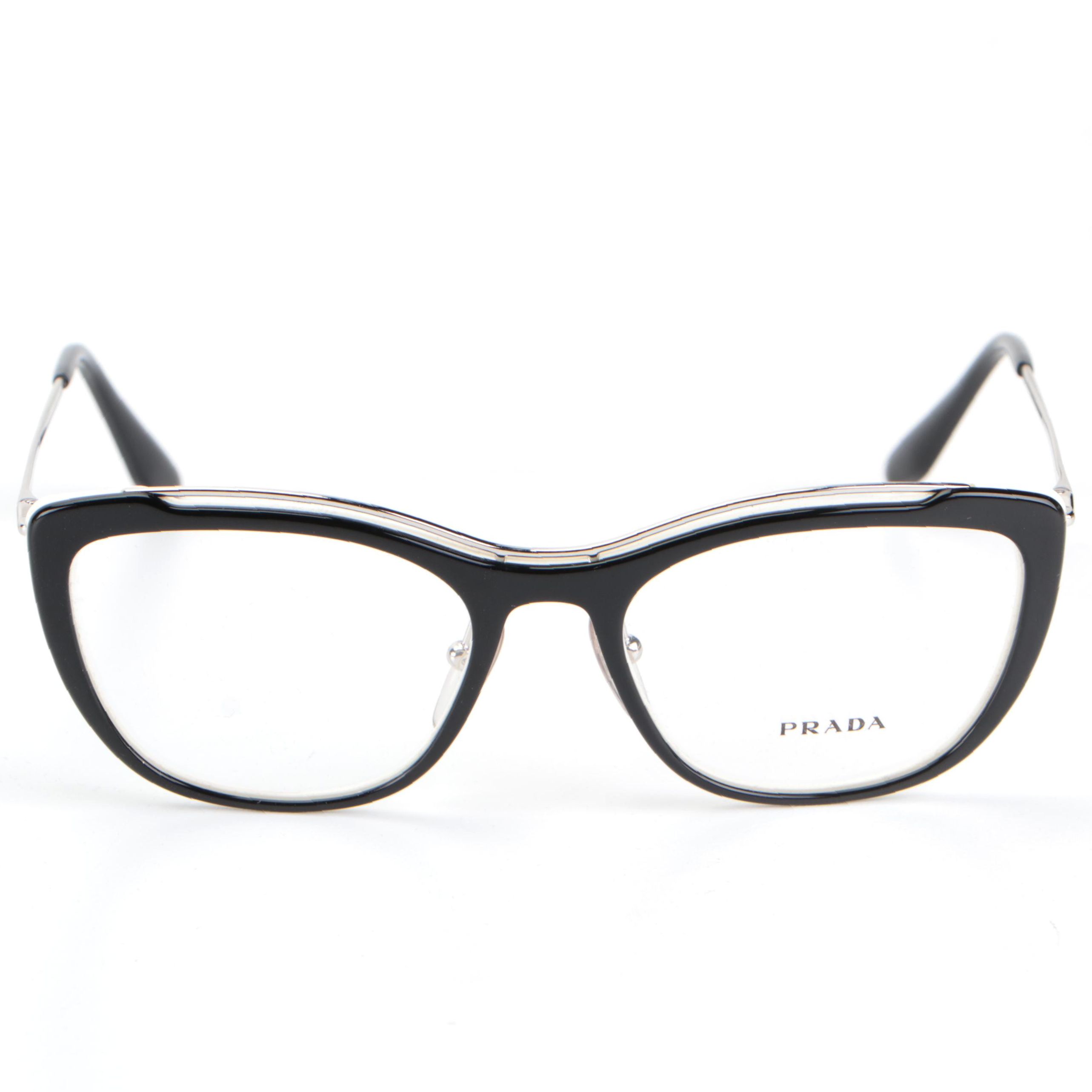 Prada VPR04V Modified Cat Eye Glasses with Case and Box