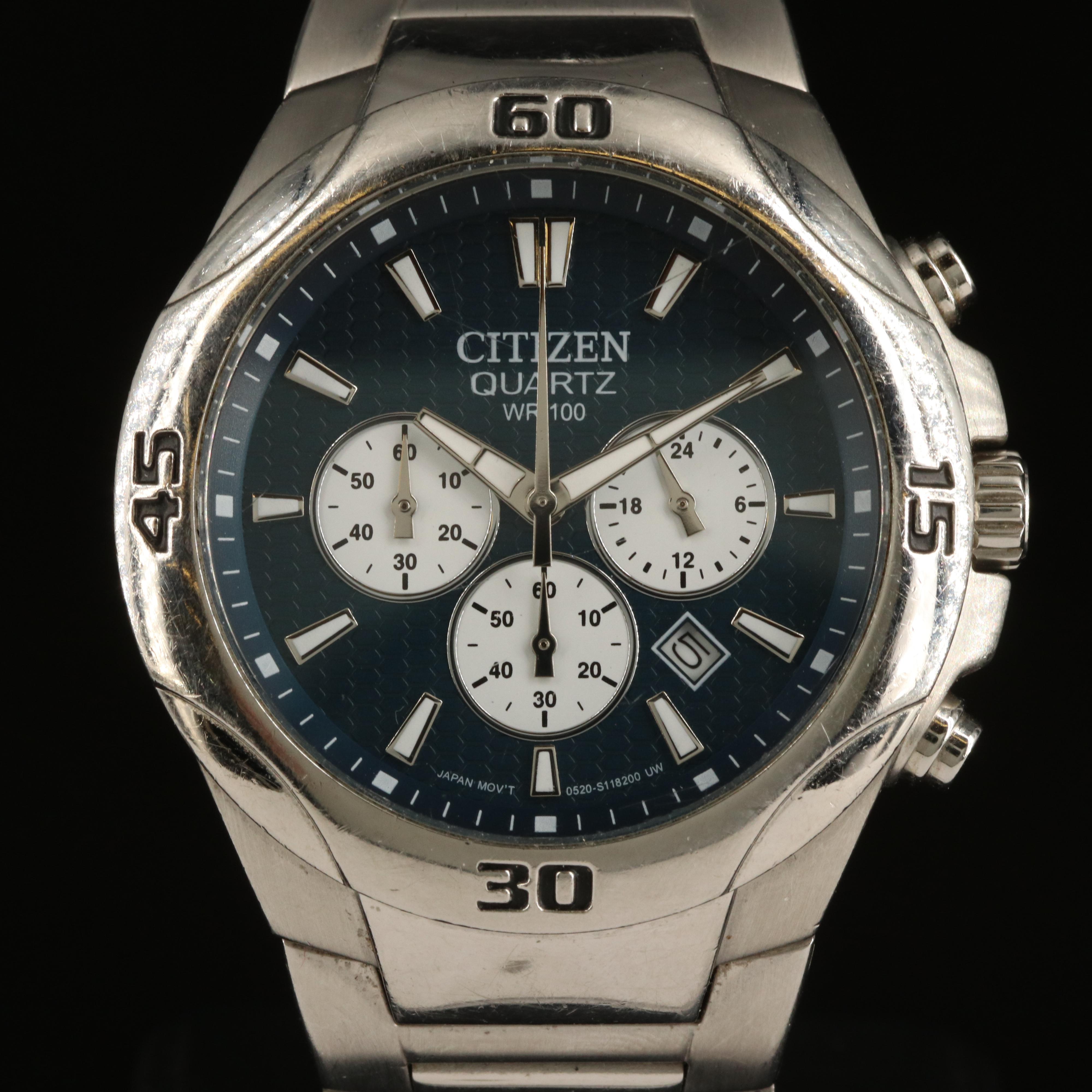 Citizen Quartz Chrono Stainless Steel Watch