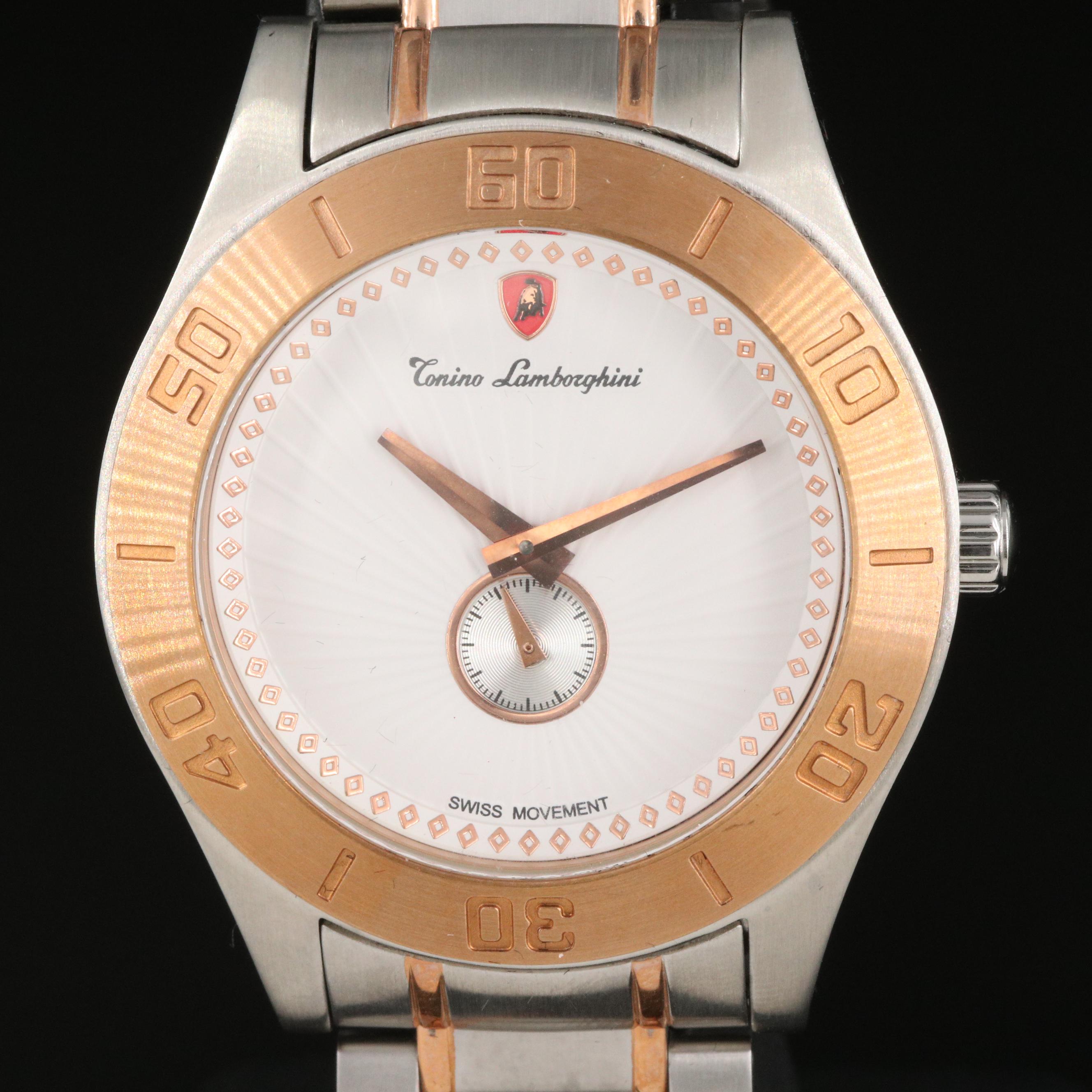 Tonino Lamborghini Stainless Steel Two Tone Quartz Watch