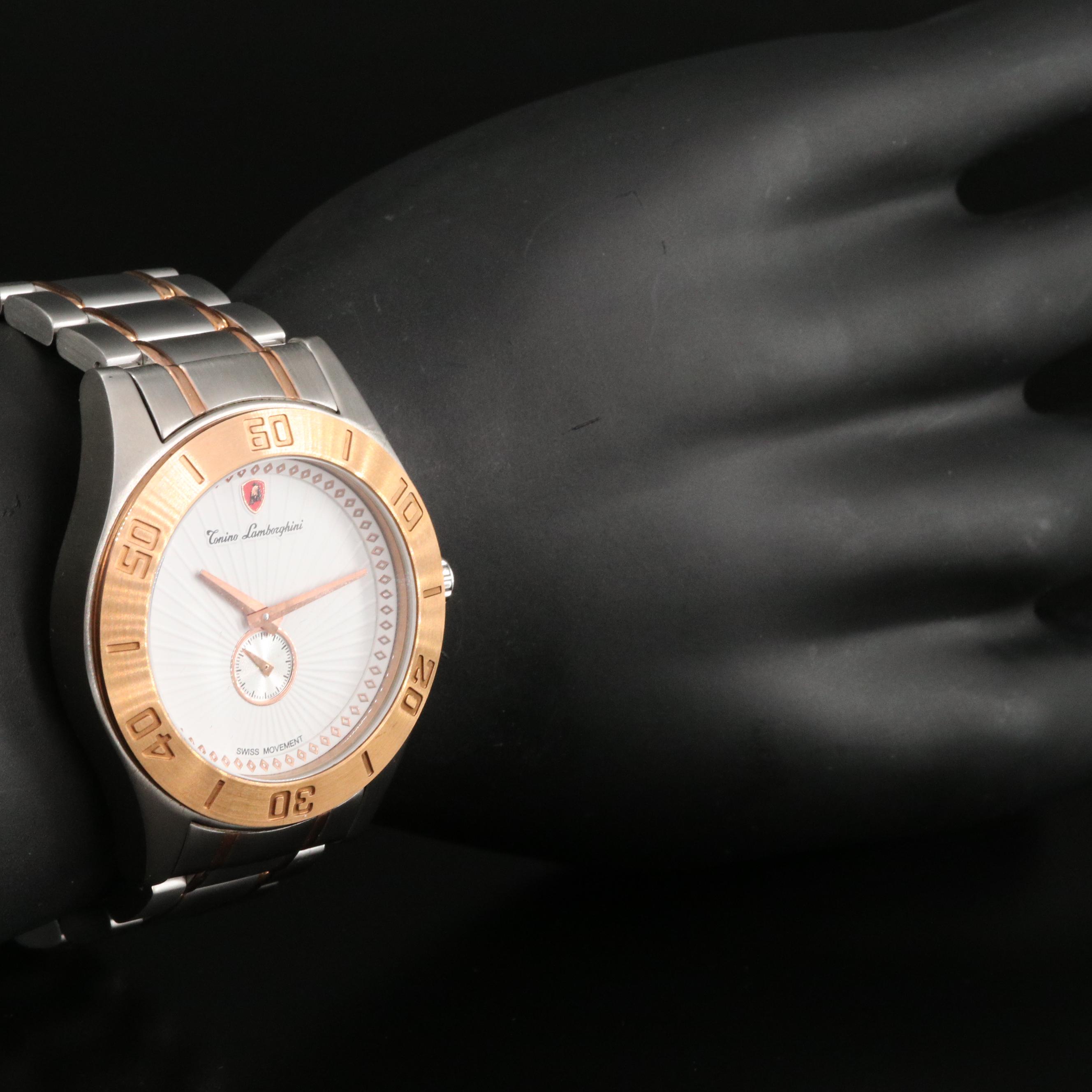 Tonino Lamborghini Stainless Steel Two Tone Quartz Watch