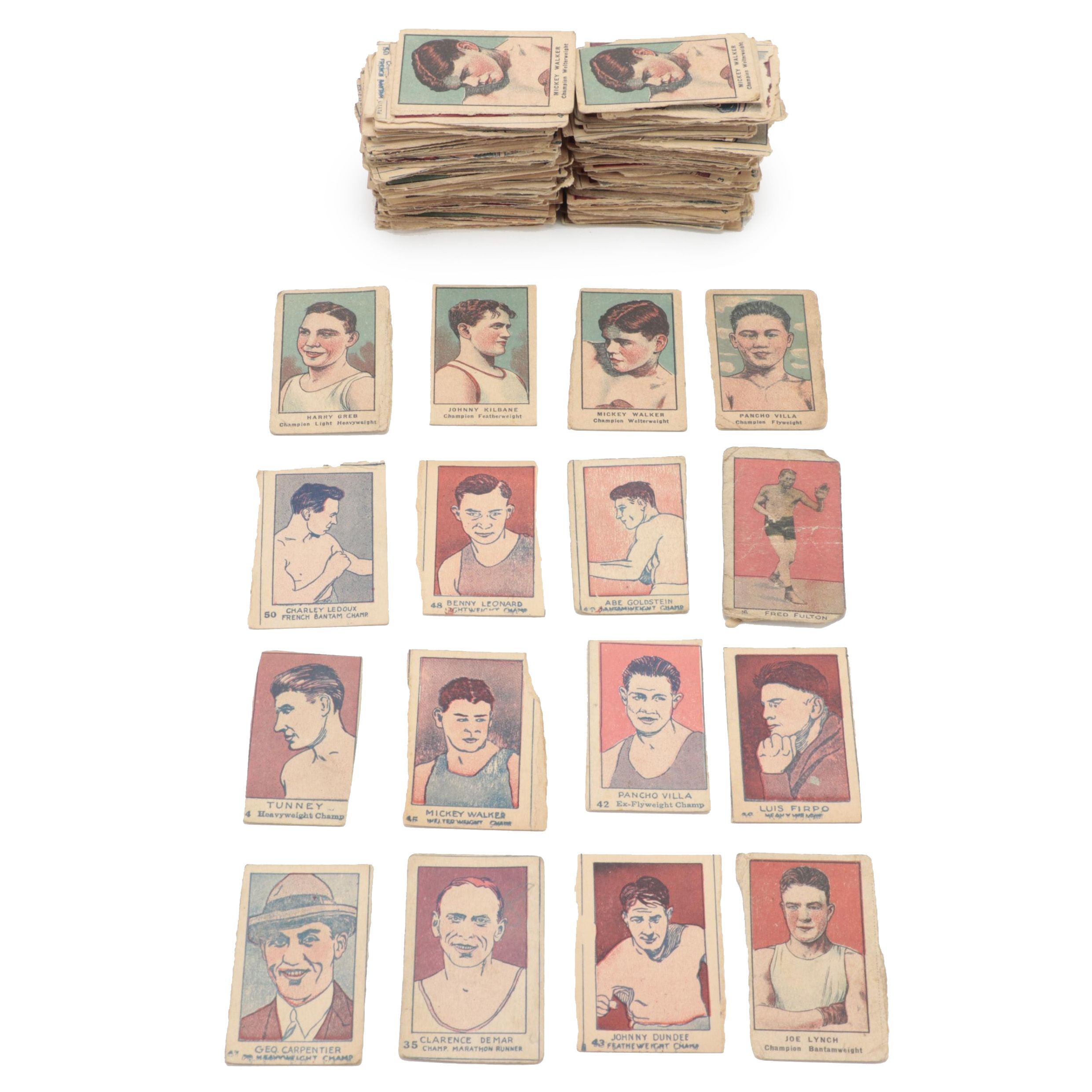 1920s Boxing Champions Strip Cards with Pancho Villa and Abe Goldstein