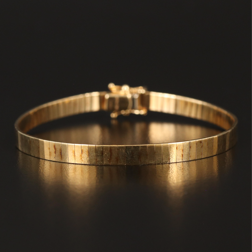 Italian 14K Omega Strap Bracelet