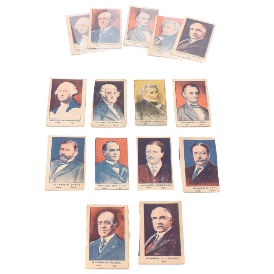 1920s George Washington, Thomas Jefferson, and Other U.S. Presidents Strip Cards