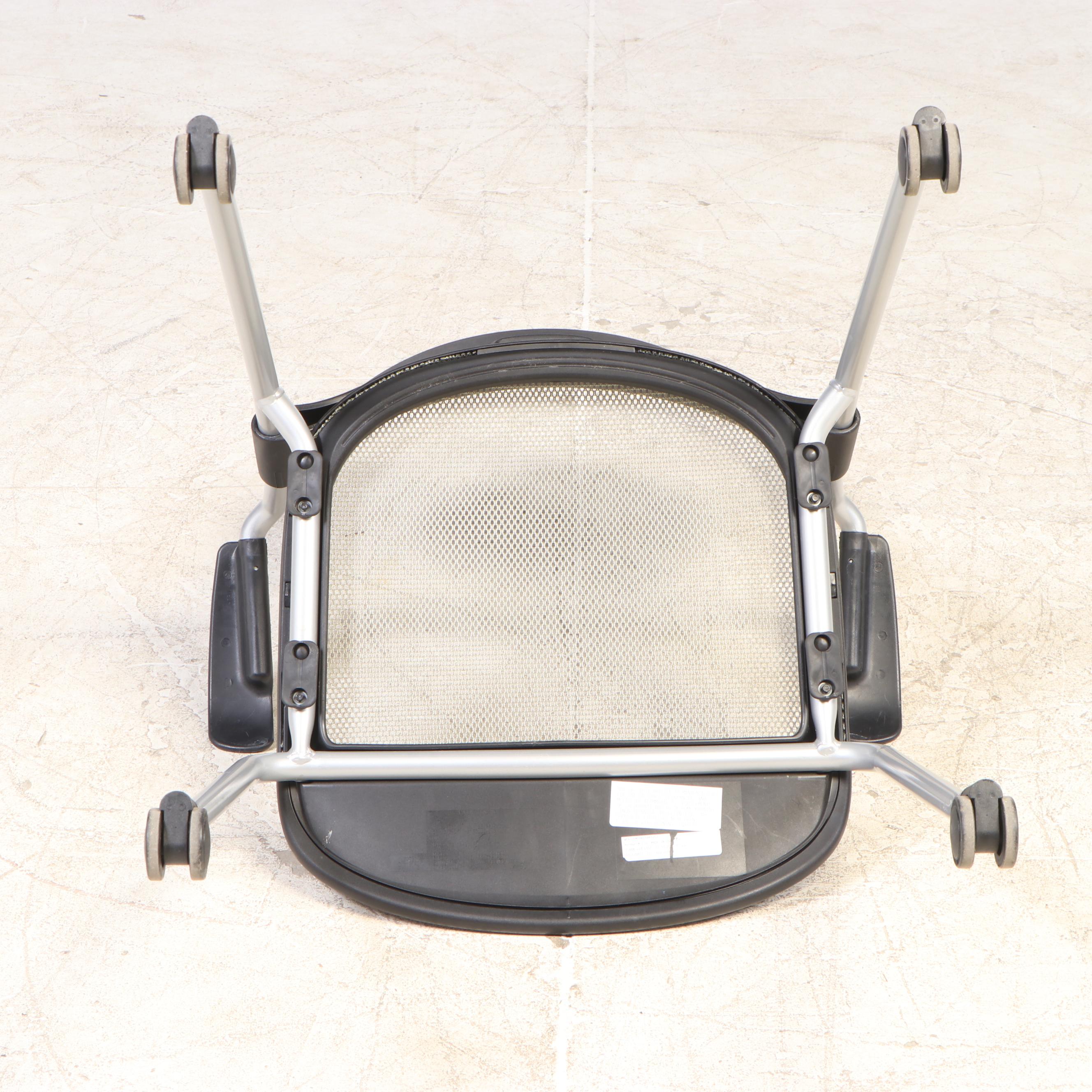 Ten Herman Miller "Caper" Tubular Steel Stacking Chairs on Casters