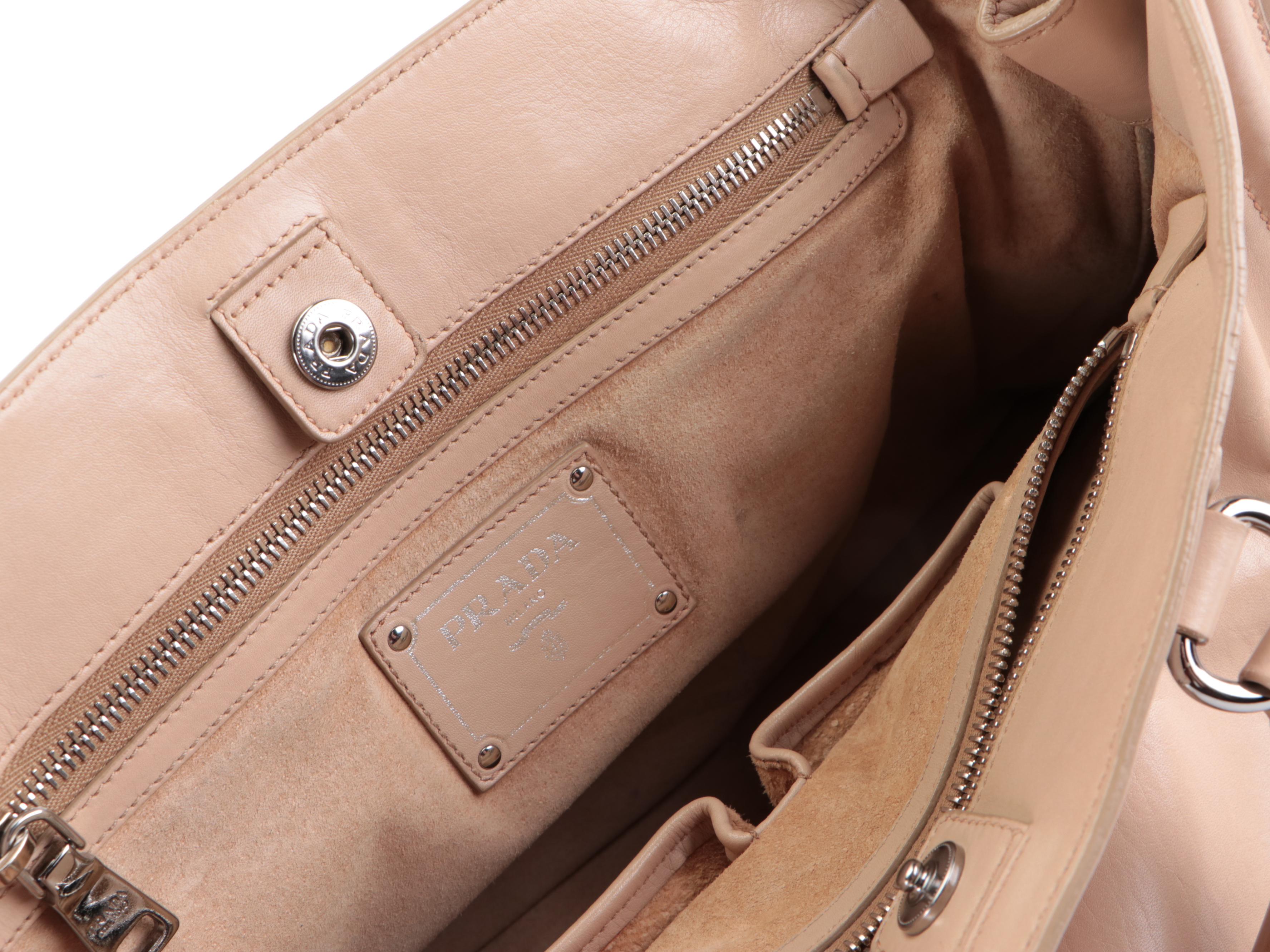 Prada Beige Leather Two-Way Tote Bag