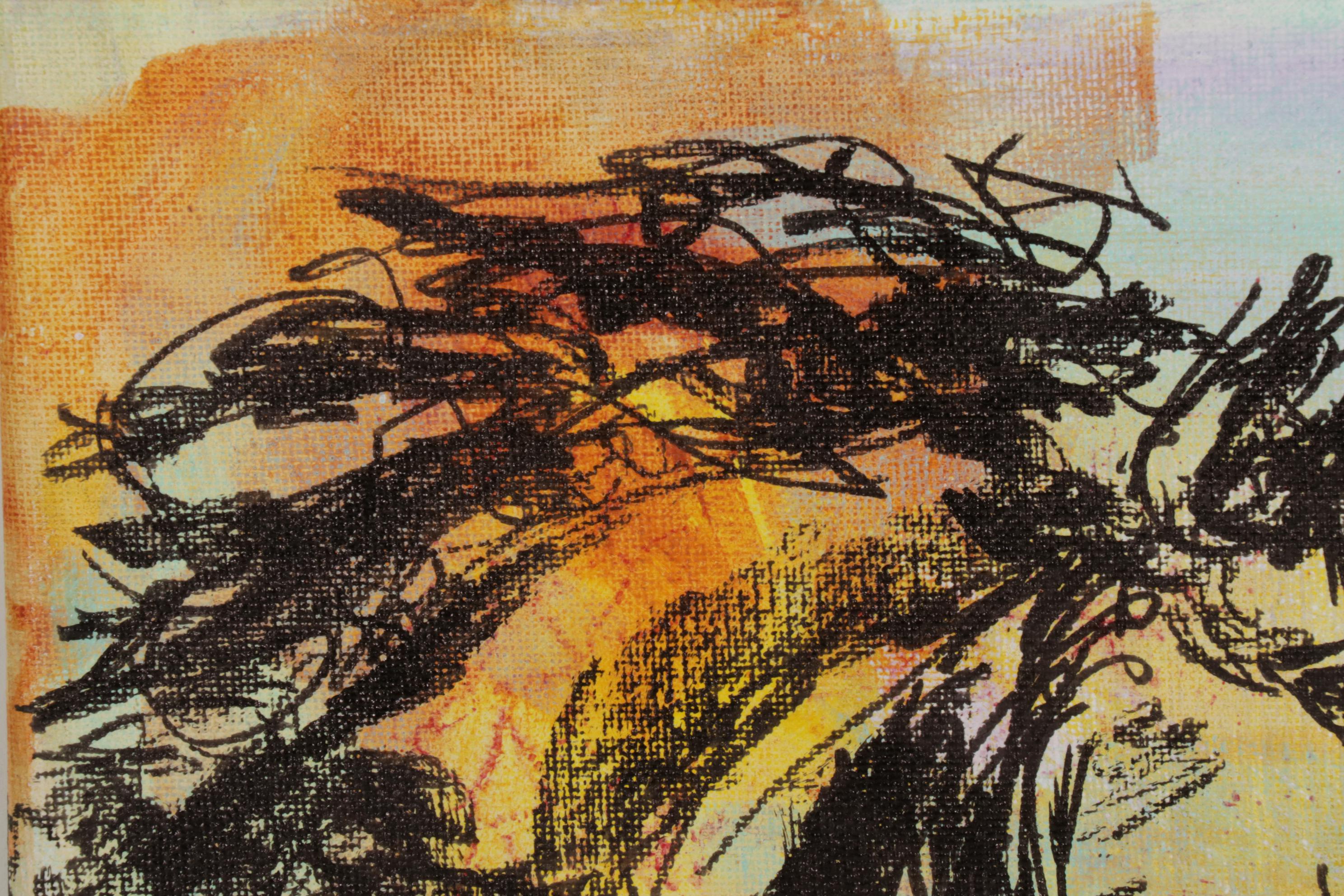 Patricia Pillitteri Folk Art Equine Portrait Acrylic Paintings, 21st Century