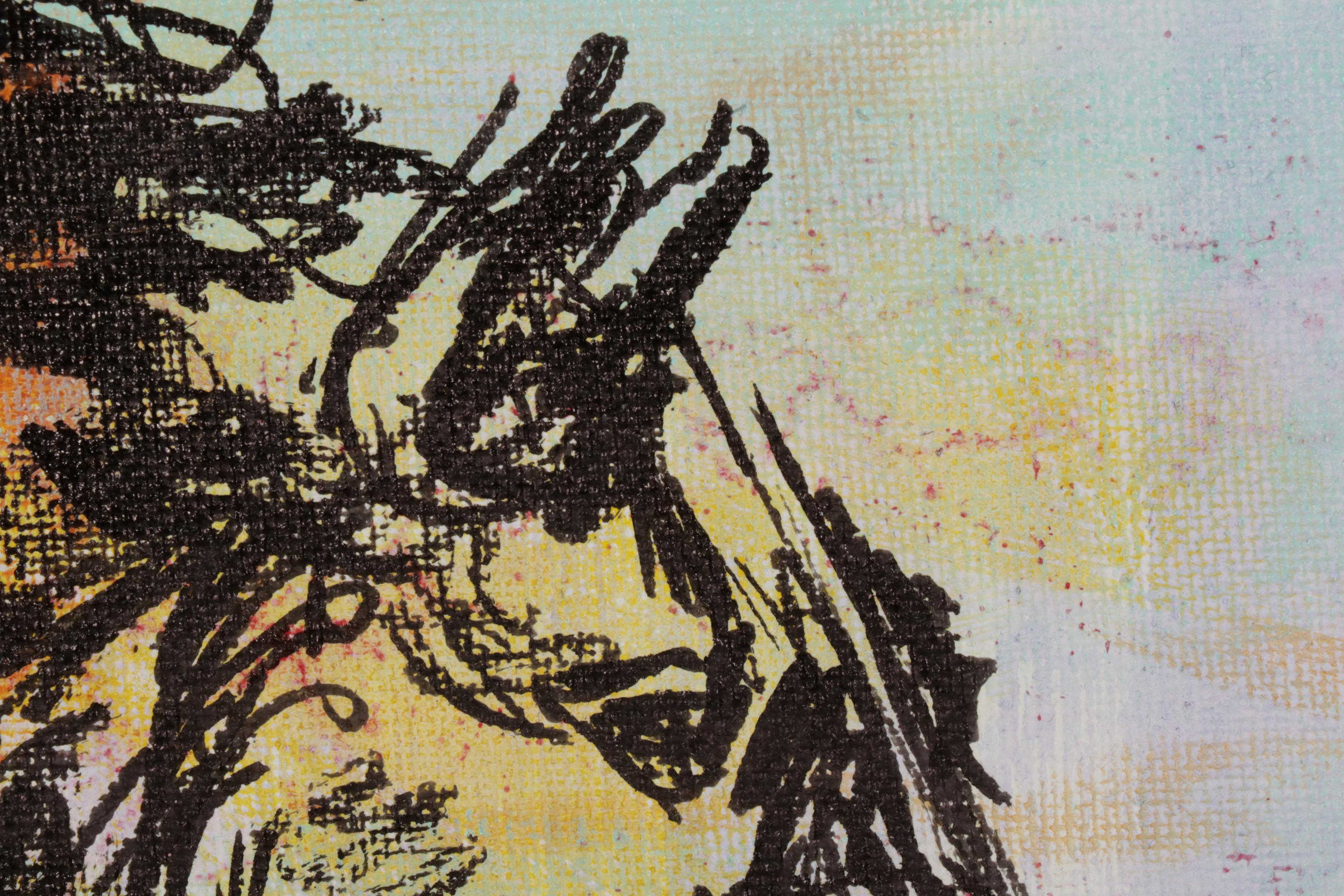 Patricia Pillitteri Folk Art Equine Portrait Acrylic Paintings, 21st Century