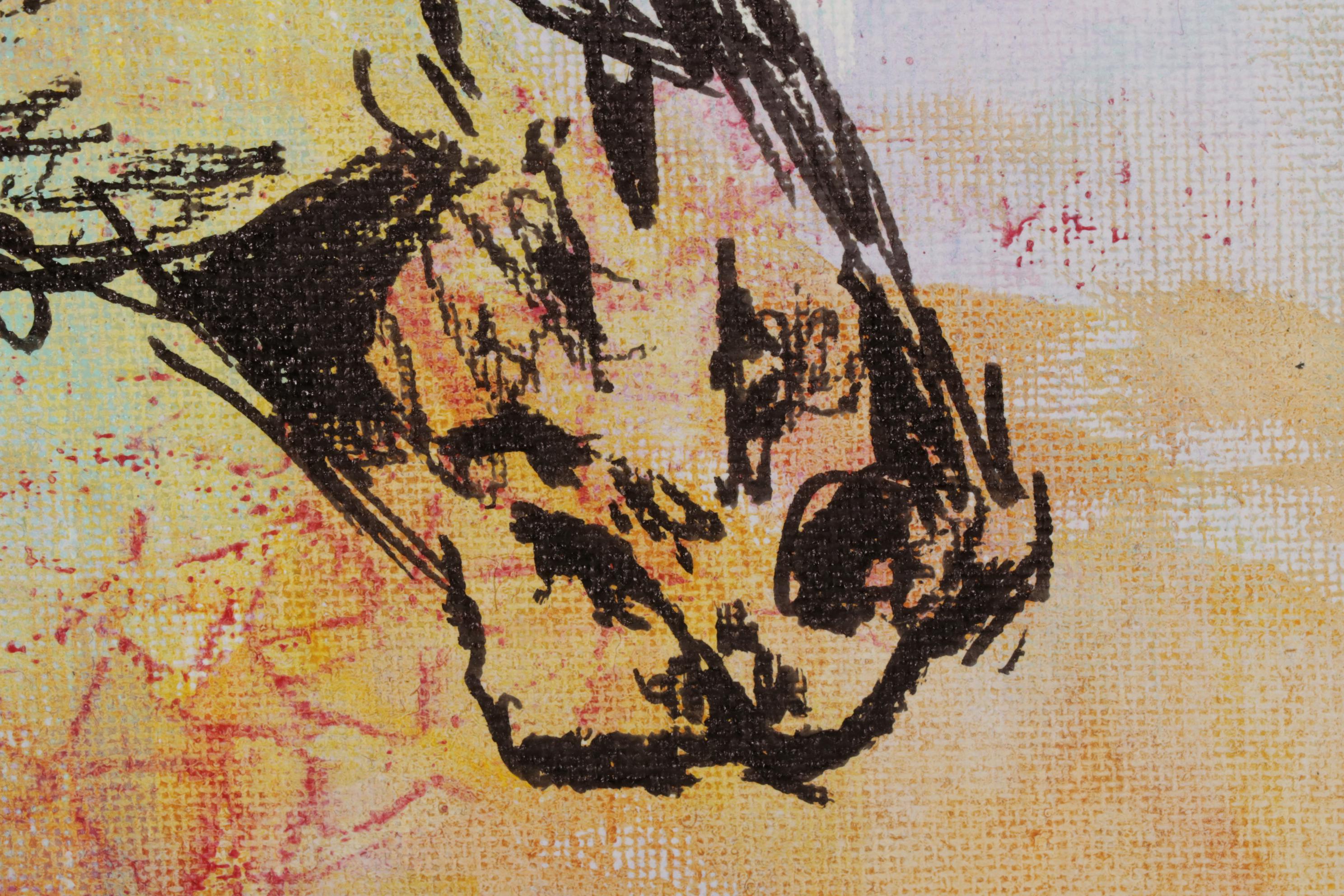 Patricia Pillitteri Folk Art Equine Portrait Acrylic Paintings, 21st Century