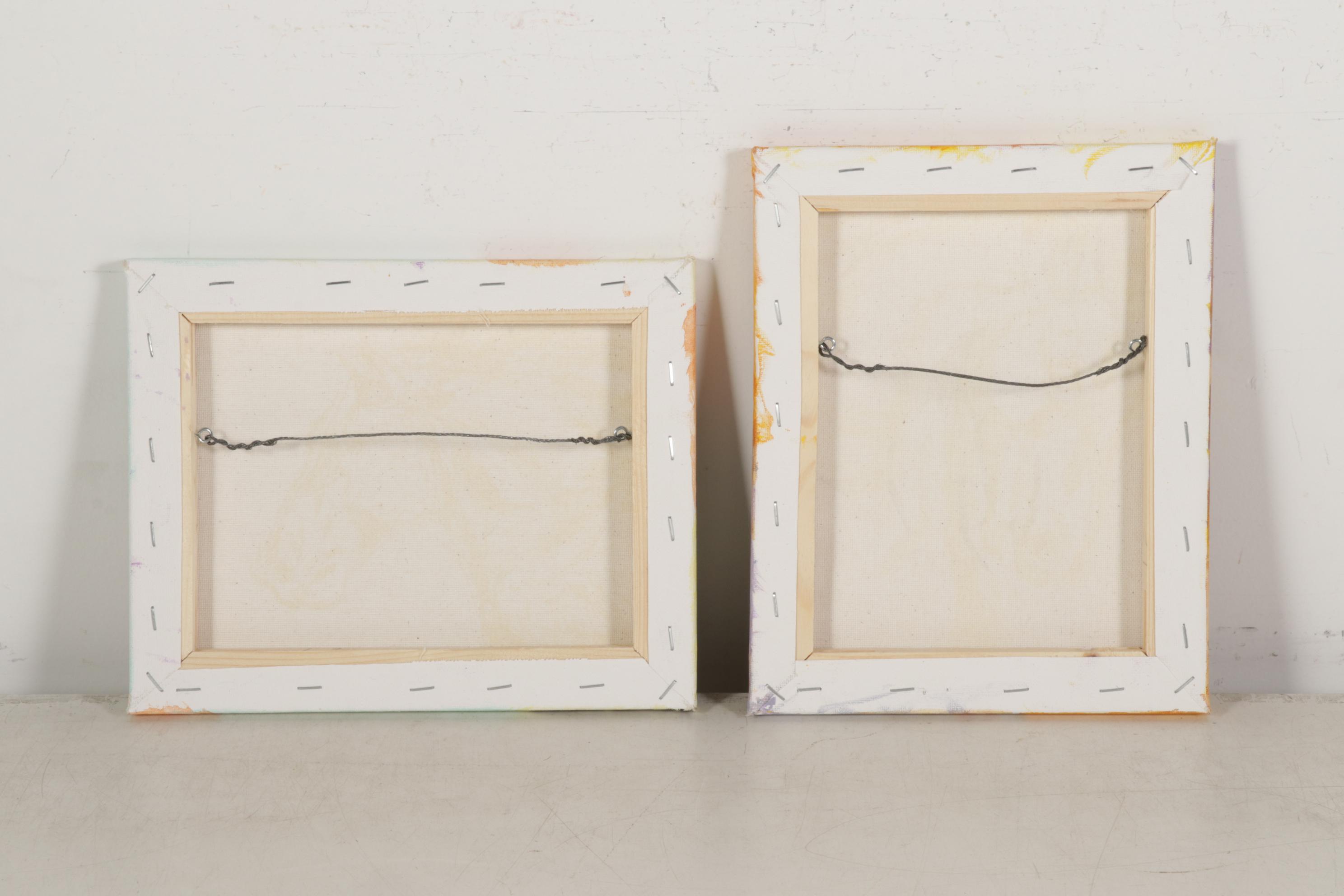 Patricia Pillitteri Folk Art Equine Portrait Acrylic Paintings, 21st Century