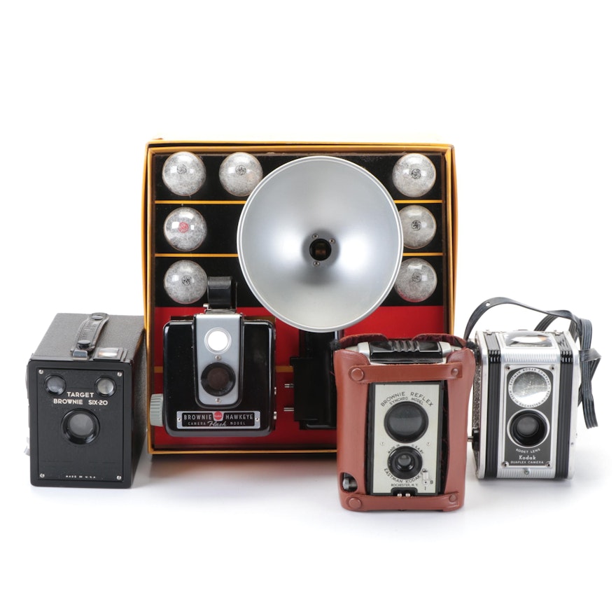 Kodak Brownie and Duaflex Medium Format Cameras, Mid-20th Century
