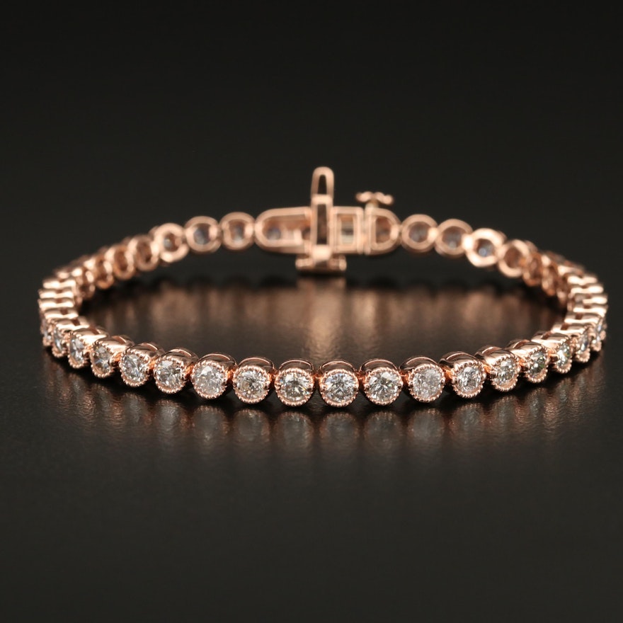 14K Rose Gold 5.02 CTW Diamond Line Bracelet