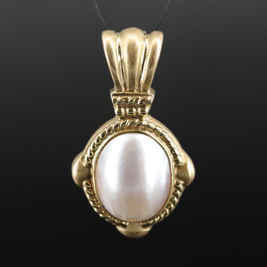 14K Mabé Pearl Enhancer Pendant