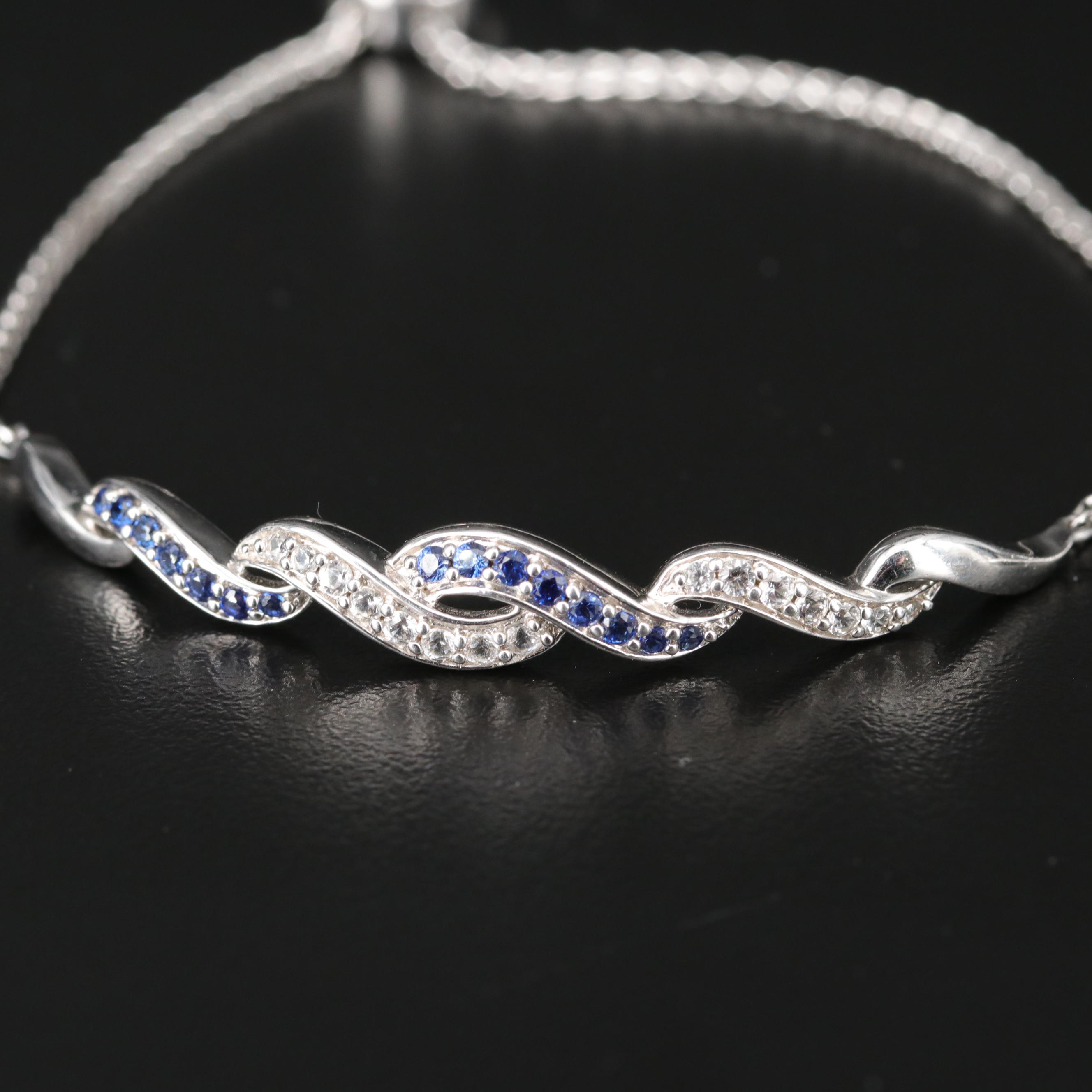 Sterling Silver Bolo Bracelets Including Sapphires