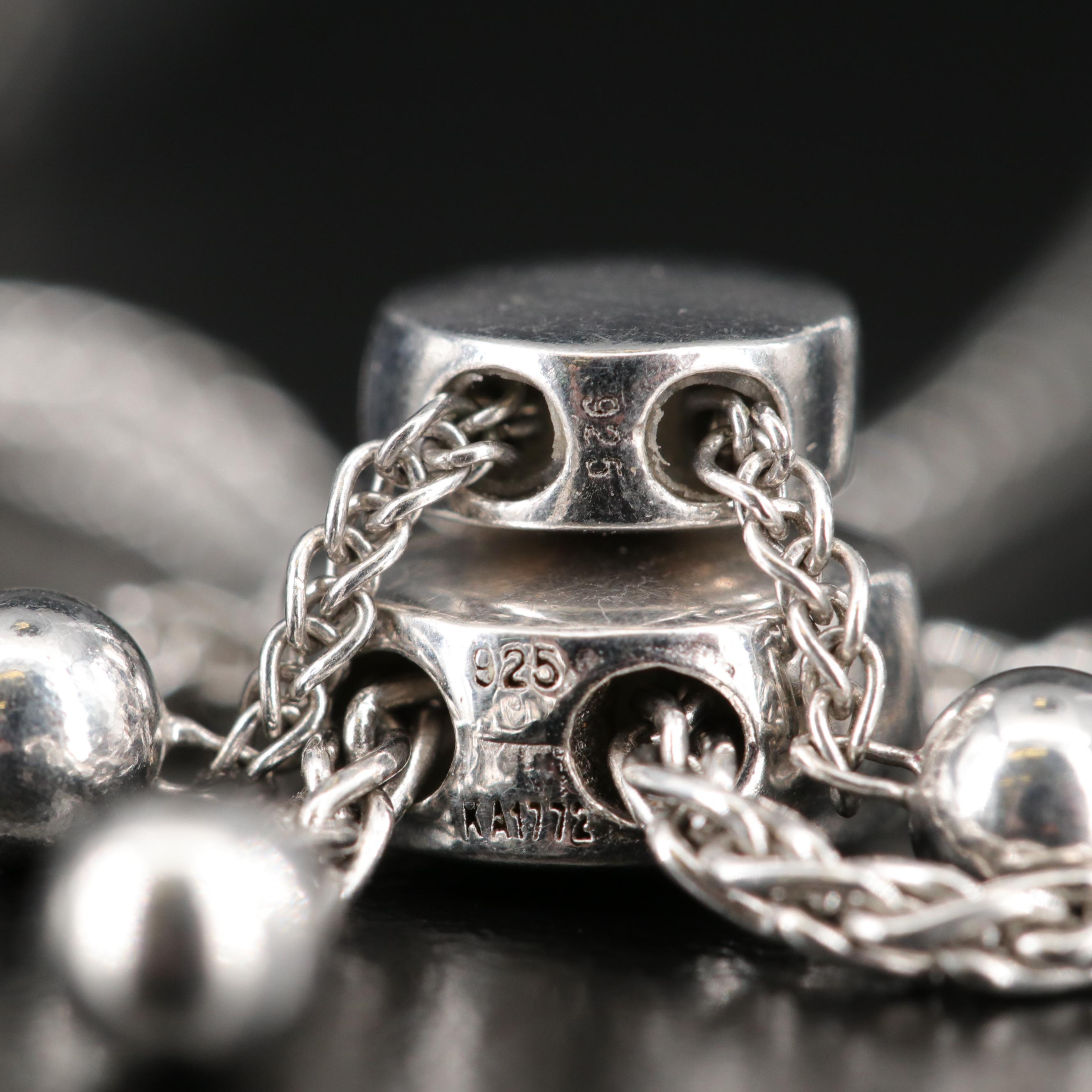 Sterling Silver Bolo Bracelets Including Sapphires