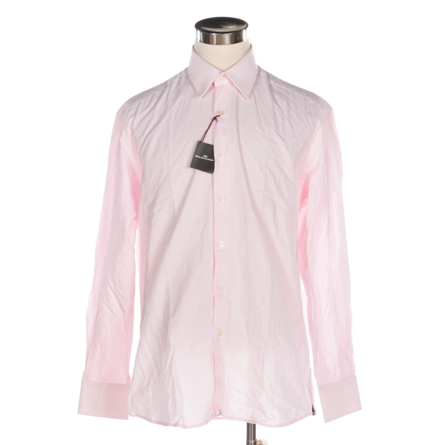 Men's Balenciaga Pale Pink Cotton Dress Shirt