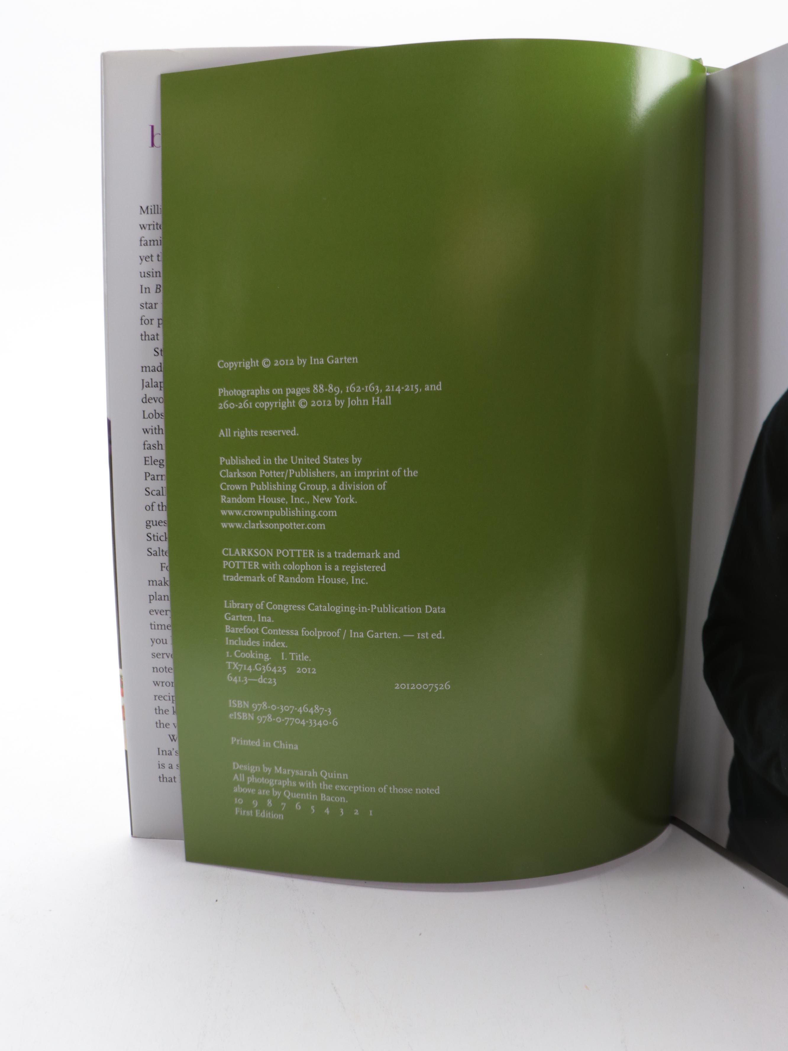 "Barefoot Contessa" Cookbooks by Ina Garten Including First Editions