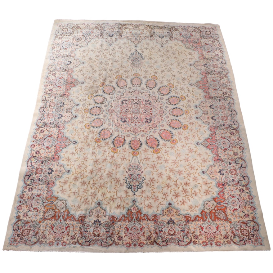 10'10 x 13'10 Hand-Knotted Persian Kashmar Room Sized Rug