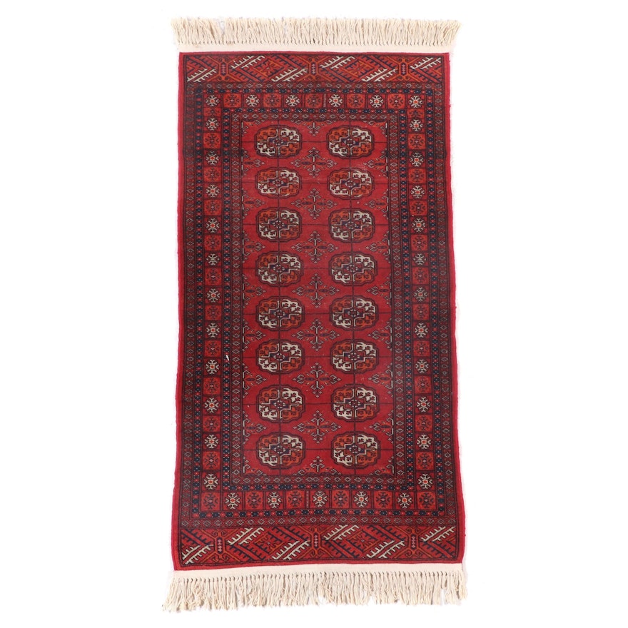 2'7 x 5'5 Hand-Knotted Pakistani Turkmen Bokhara Accent Rug