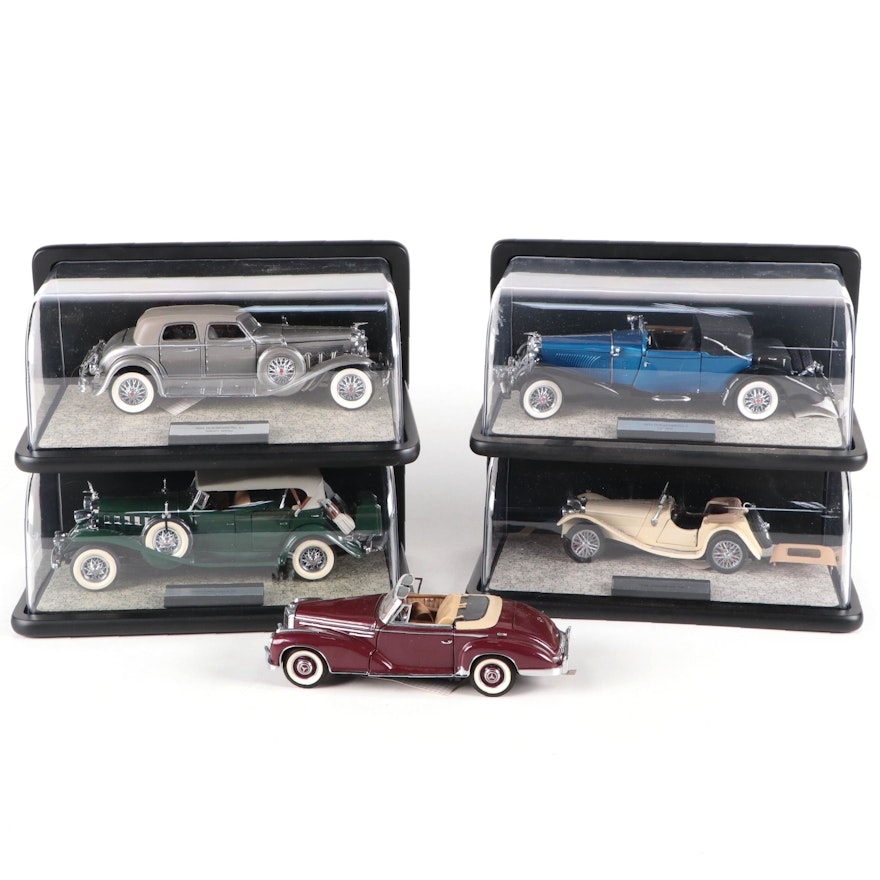 Frankline Mint and Danbury Mint 1933 Duesenberg SJ and Other Diecast Cars