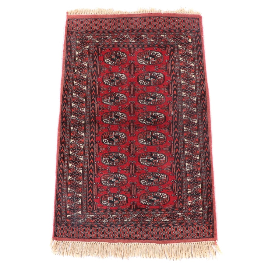 2'5 x 4'2 Hand-Knotted Afghan Turkmen Accent Rug