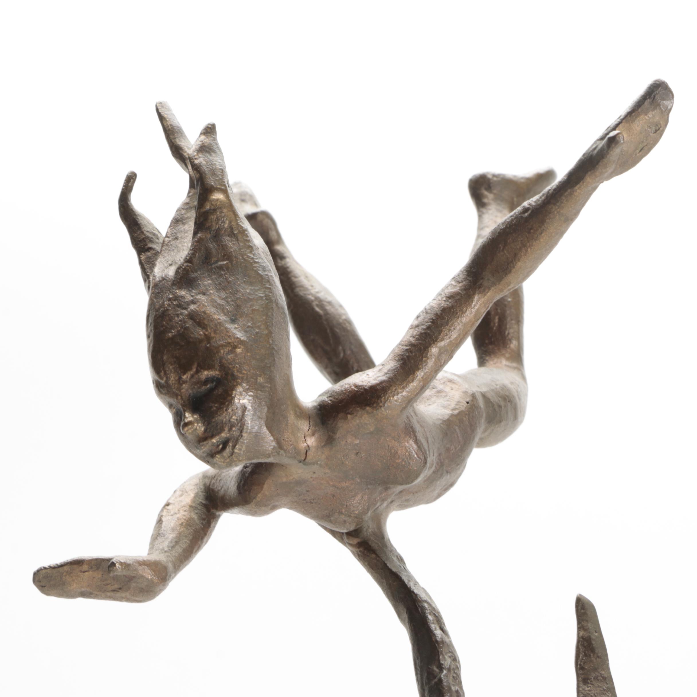 Bouchard Brutalist Figural Bronzed Sculpture, 1968