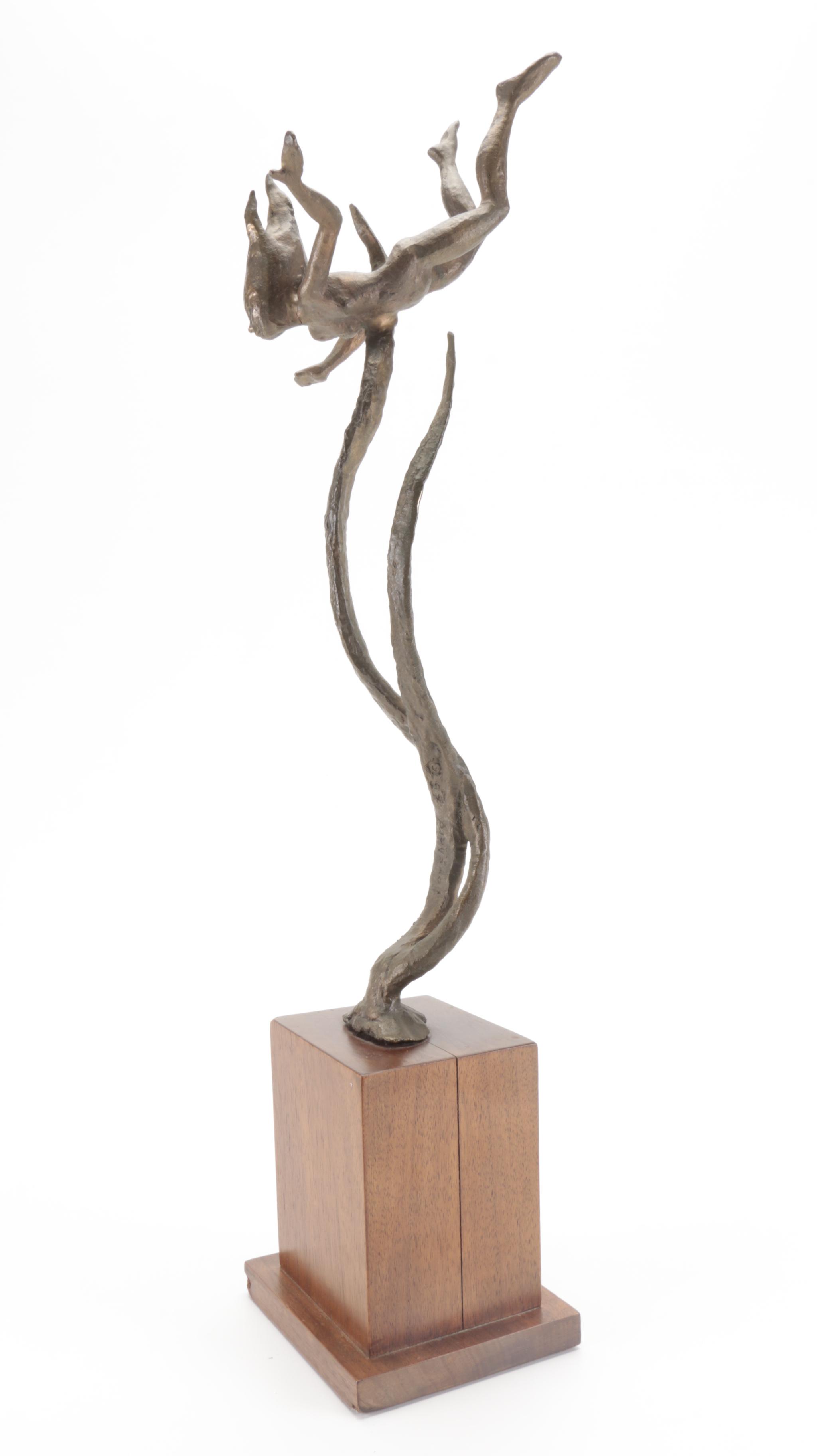 Bouchard Brutalist Figural Bronzed Sculpture, 1968