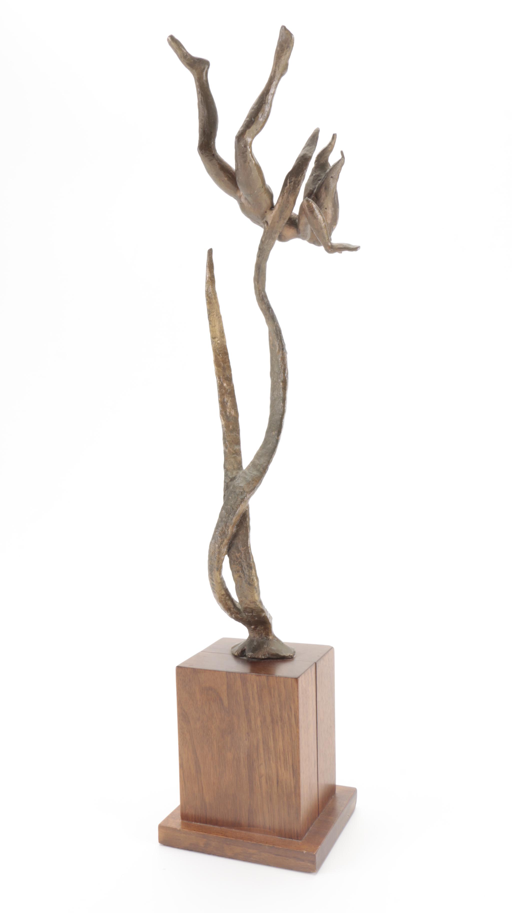 Bouchard Brutalist Figural Bronzed Sculpture, 1968