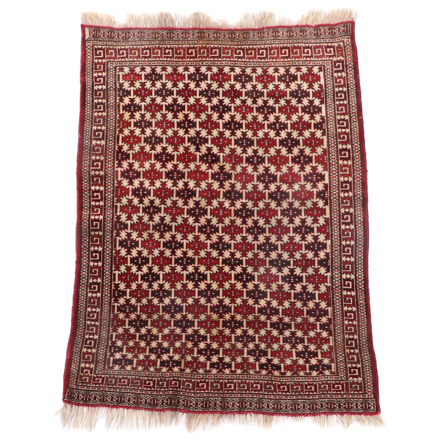 4'1 x 6' Hand-Knotted Afghan Baluch Area Rug