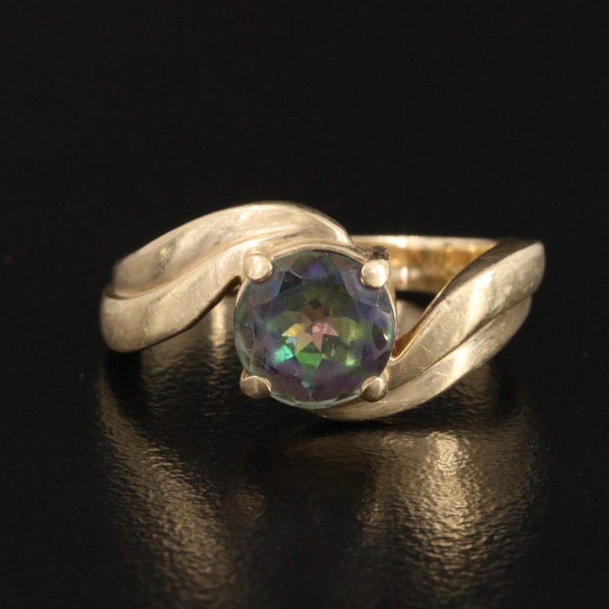 14K Mystic Topaz Solitaire Ring