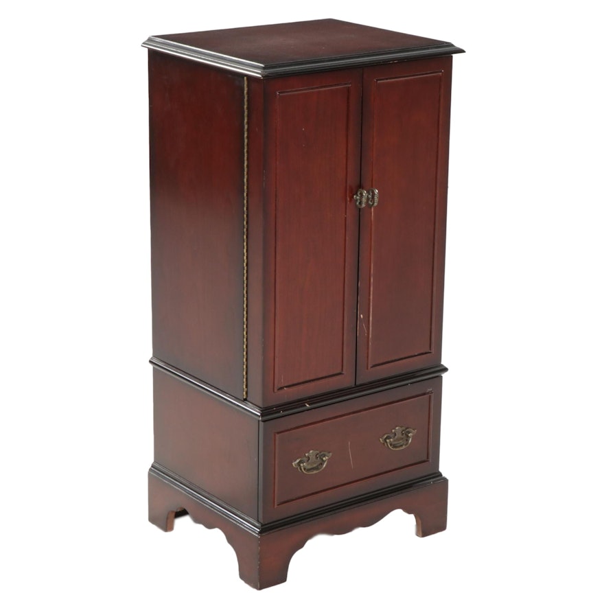 Bombay Mahogany Finish Jewelry Armoire