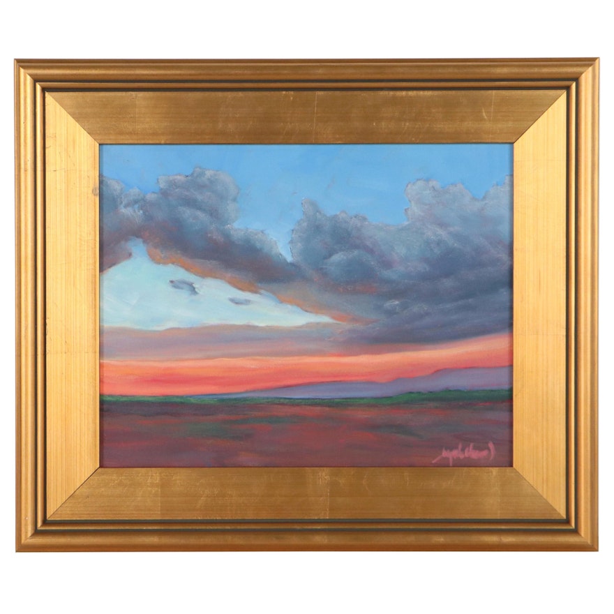 Jay Wilford Oil Painting "Desert Sunset," 21st Century