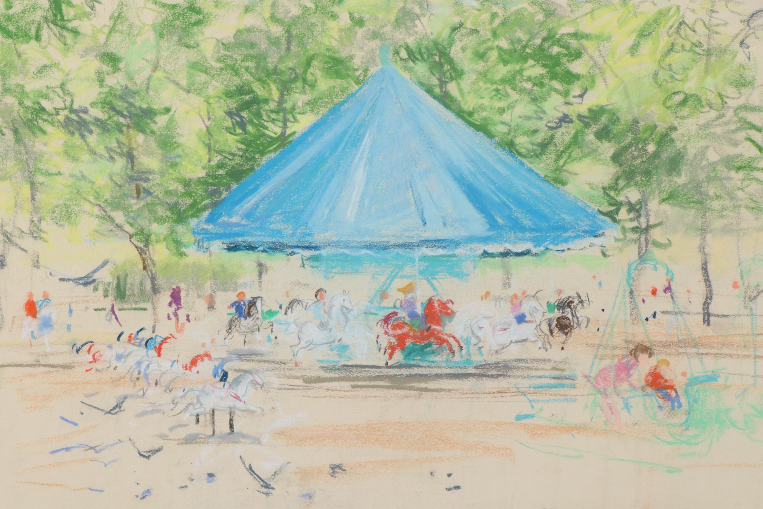 Kamil Kubik Carnival Landscape Pastel Drawing