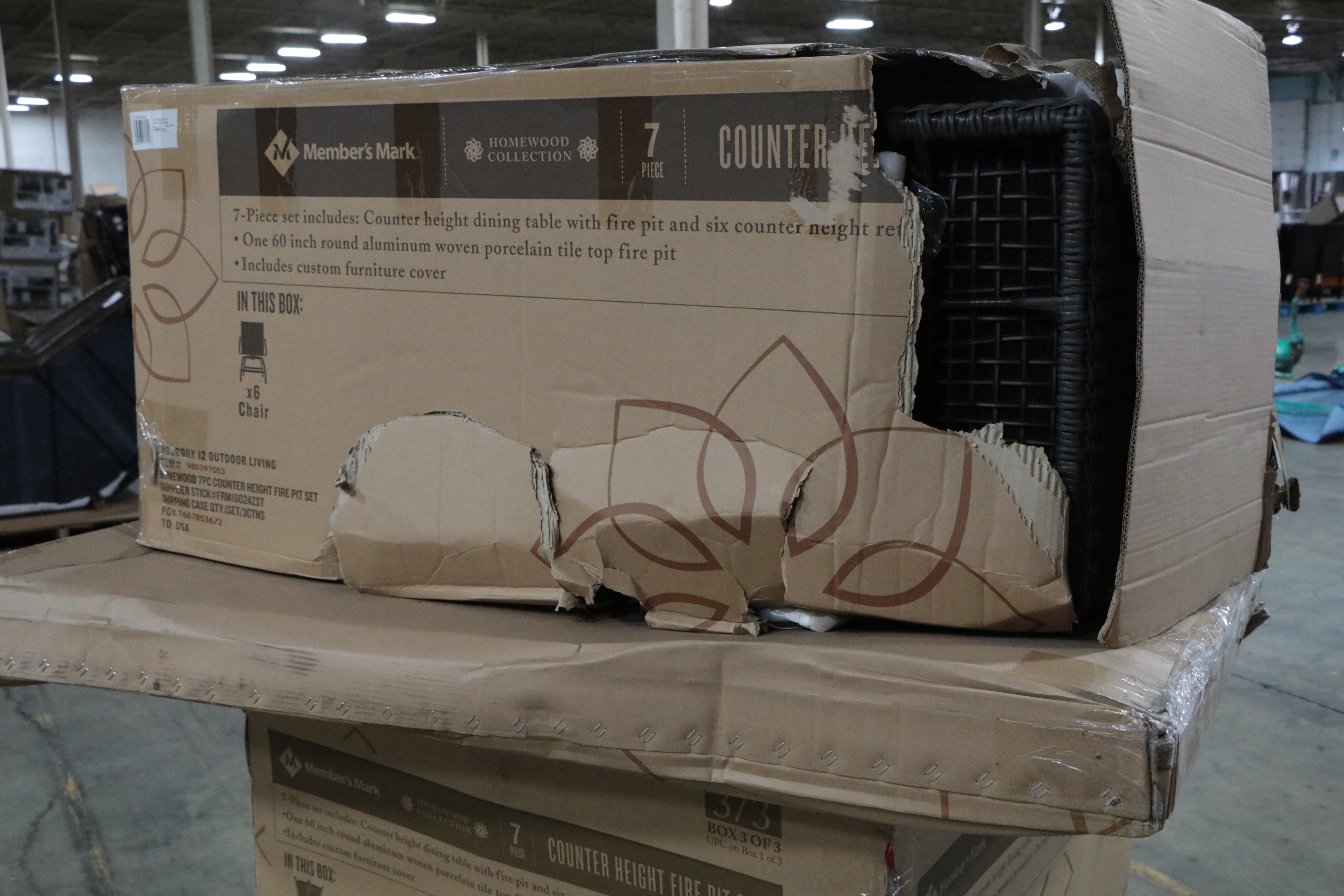 Homewood 7-Piece Counter-Height Fire Pit Set