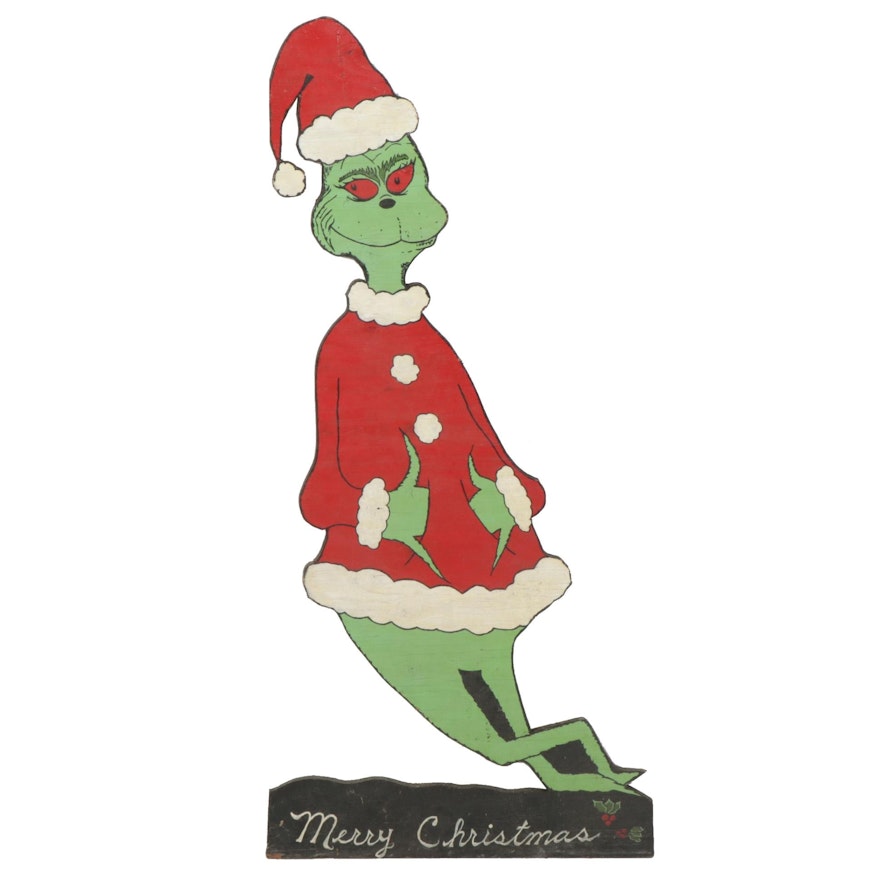 Hand-Painted Christmas "Grinch" Lawn Decoration