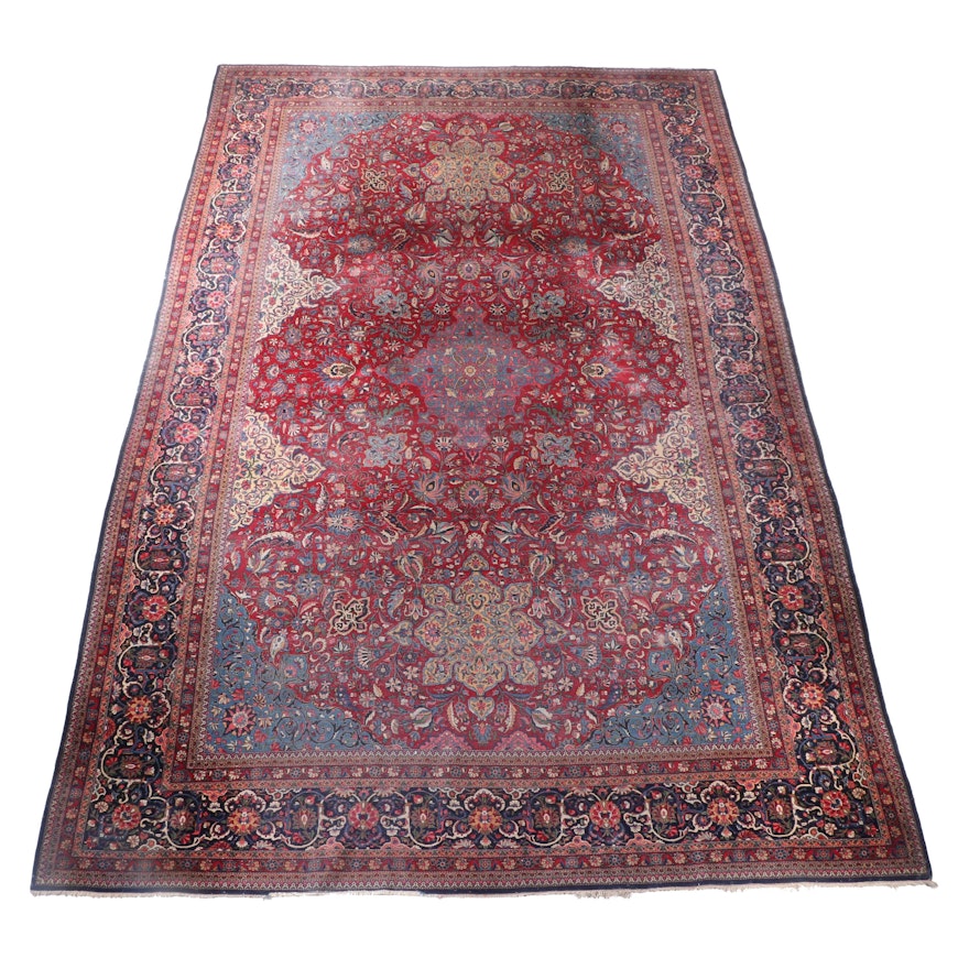 10'5 x 16'11 Hand-Knotted Persian Sarouk Room Sized Rug