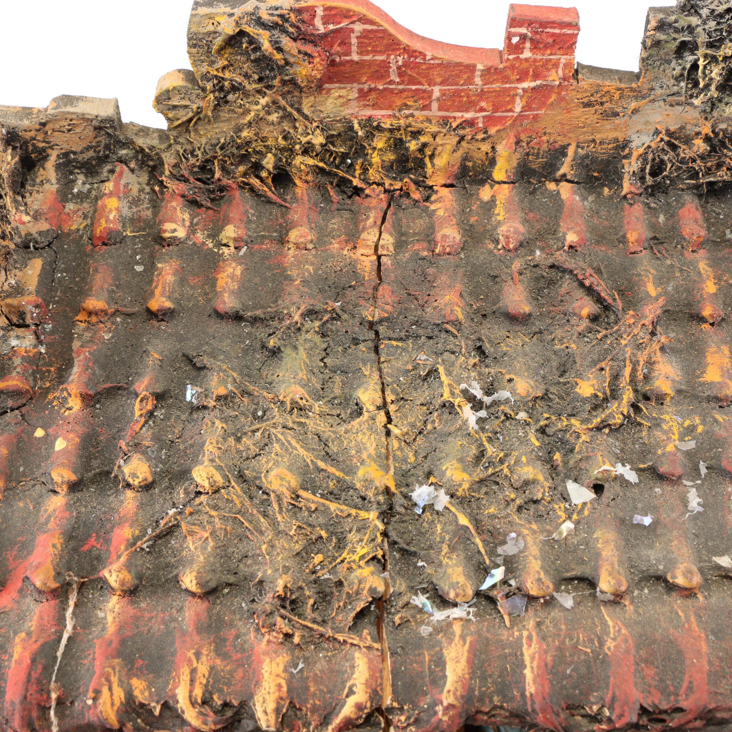 German Made Ceramic Nativity Scene Figurines with Wooden Barn